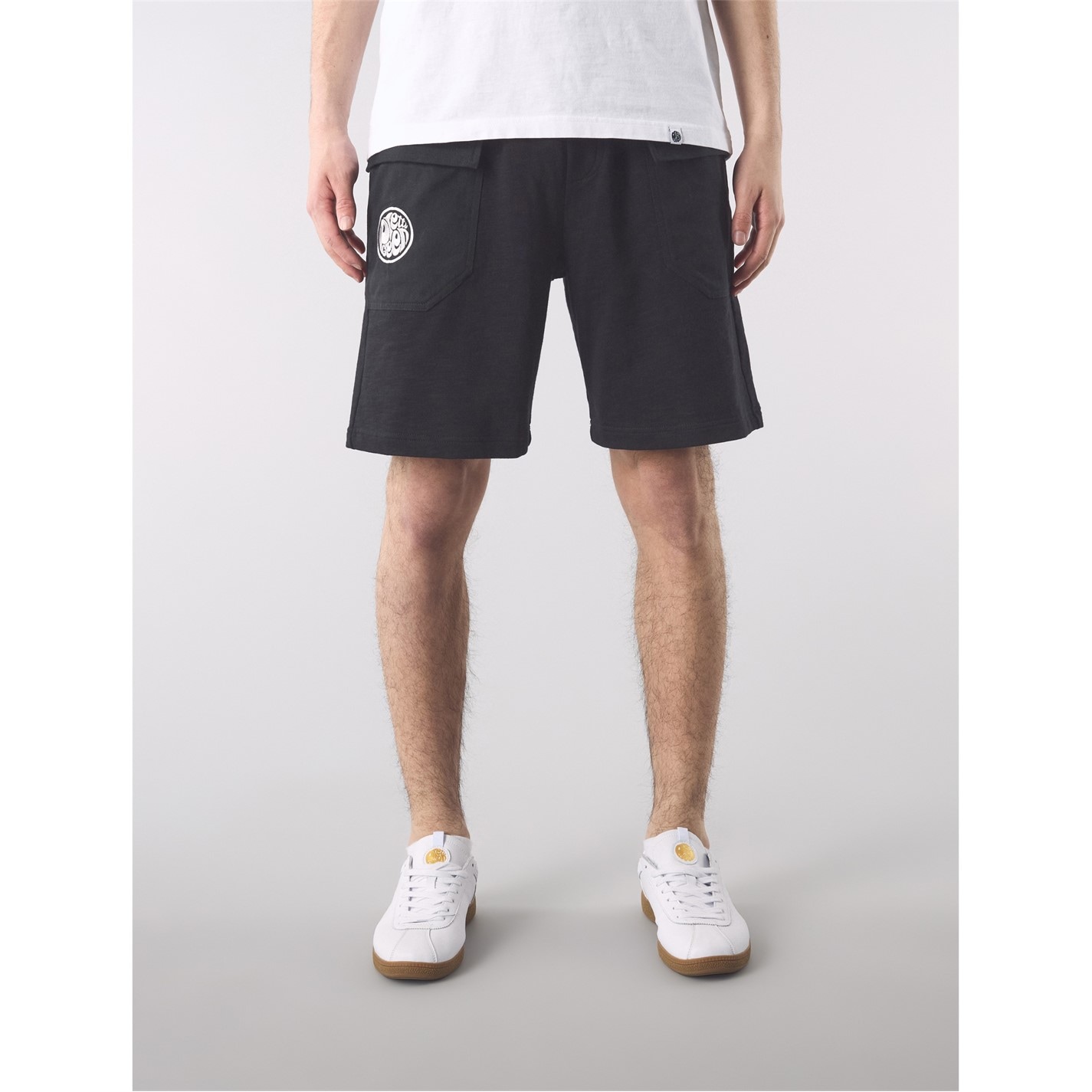 Kraťasy Pretty Green Black 5383427 Men's Stamford Fleece Jogger Shorts - 4