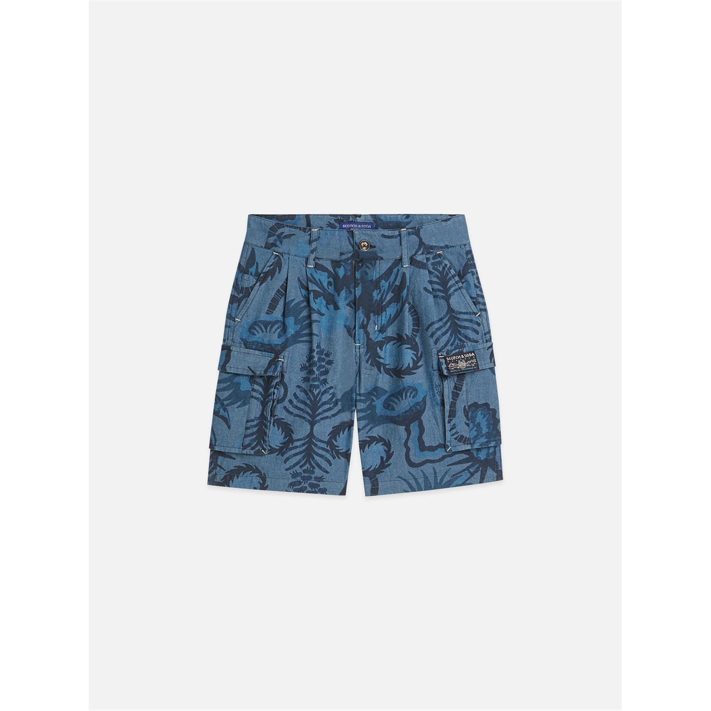 Scotch and Soda Floral Indigo 3330209 Kids' Cargo Shorts - 3