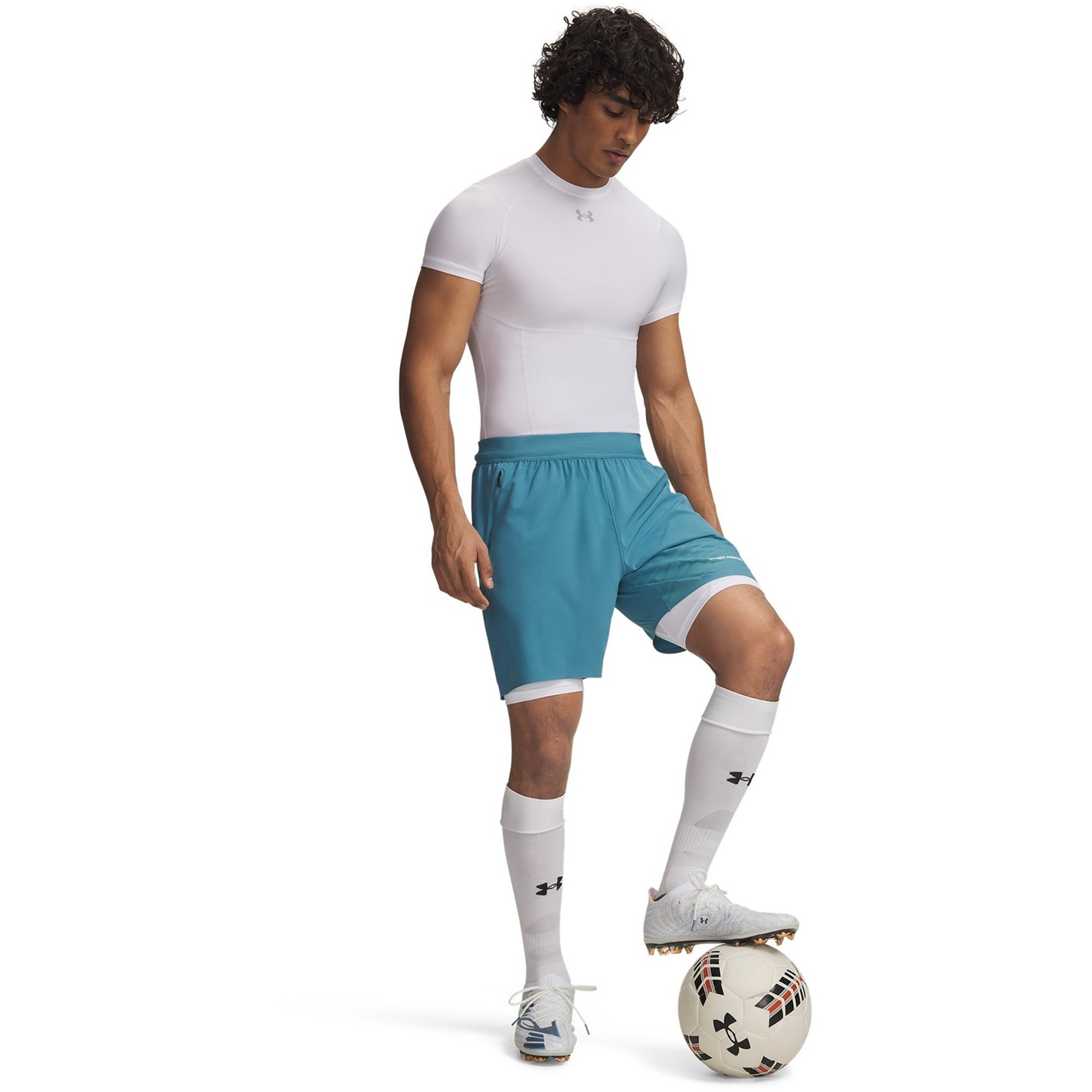 Kraťasy Under Armour White 3438110 Men's Performance Gym Shorts - 4