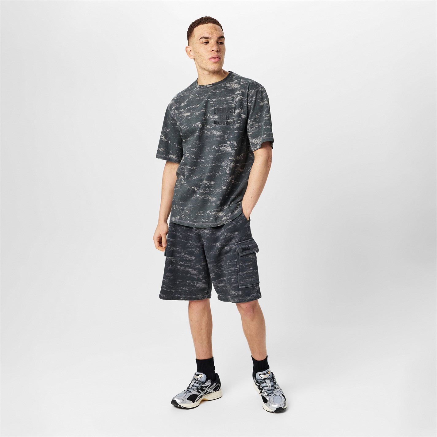 Kraťasy Everlast Grey Camo 6686483 Camo Cargo Shorts mens - 4