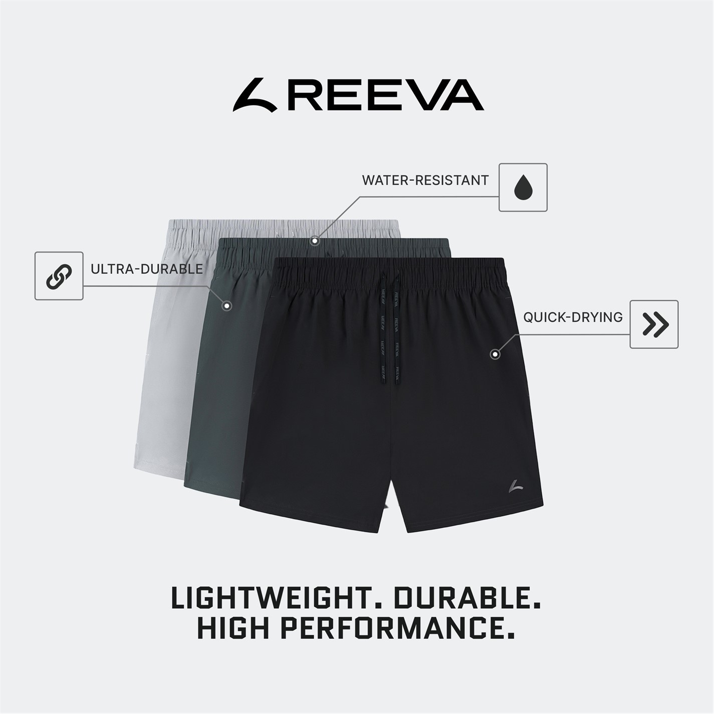 Kraťasy Reeva Grey 7167219 Premium Active Shorts - 7