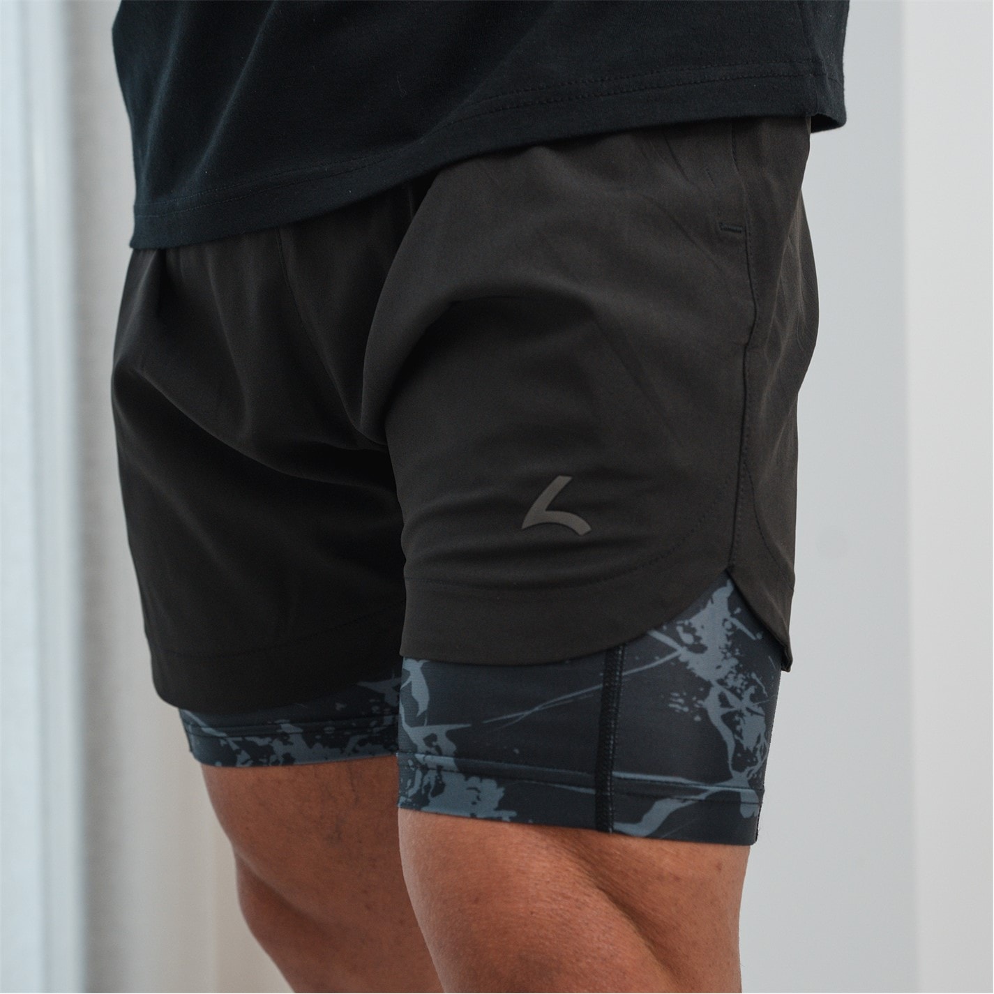Kraťasy Reeva Black 139387 Premium Active Shorts with Inner Short - 2