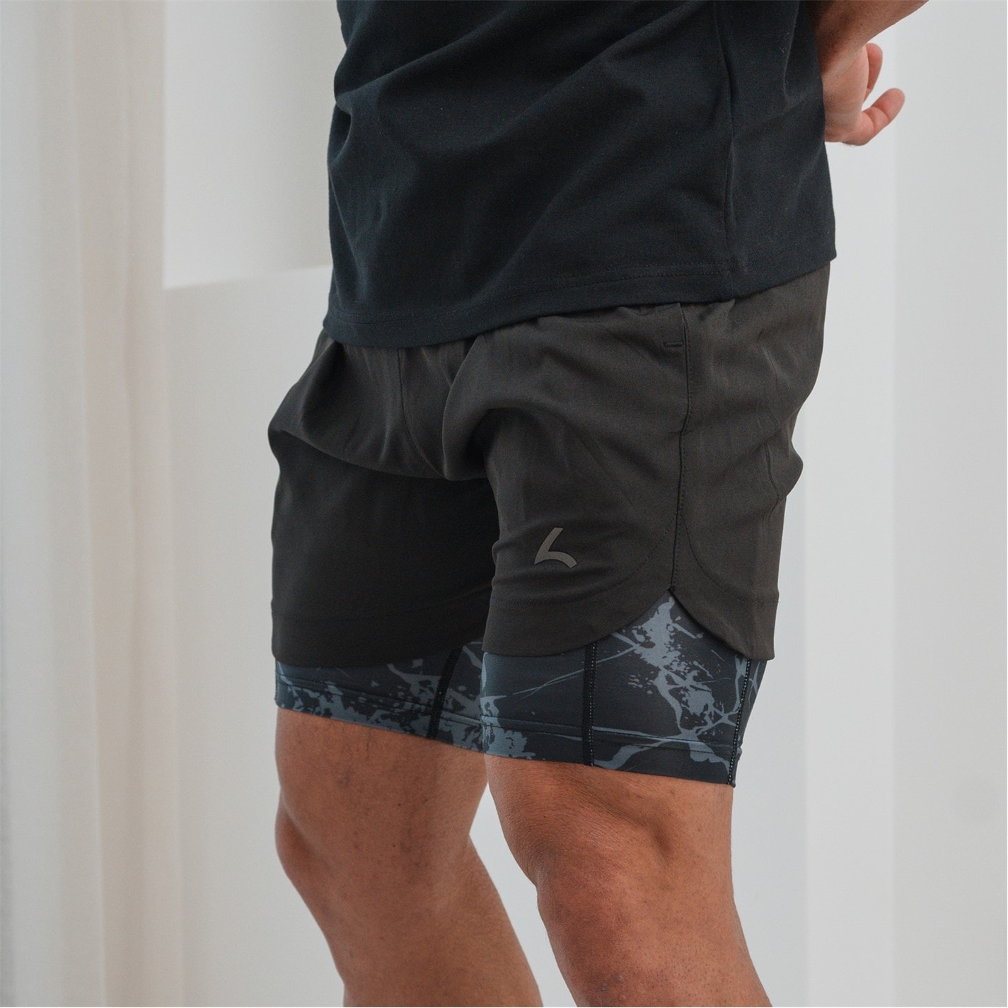 Kraťasy Reeva Black 139387 Premium Active Shorts with Inner Short - 3