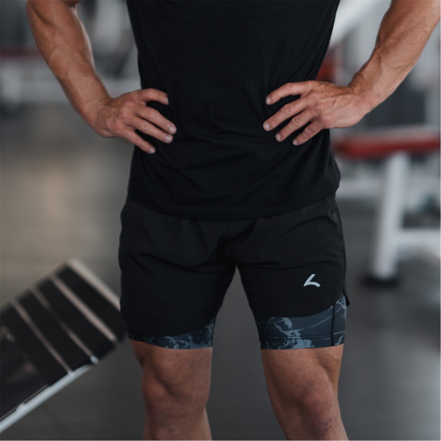 Kraťasy Reeva Black 139387 Premium Active Shorts with Inner Short - 4