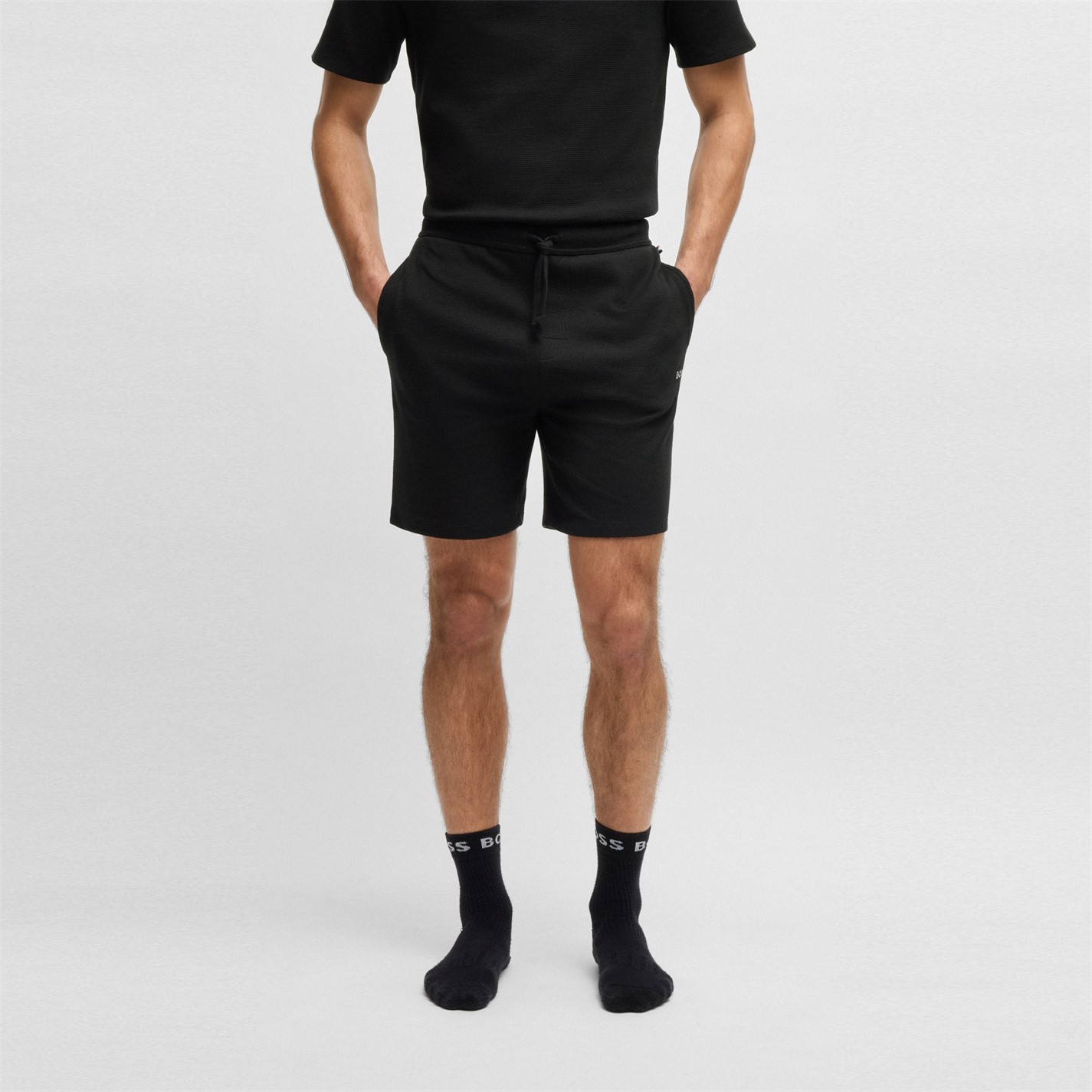 Kraťasy Boss Black 001 5472024 Mens BOSS Bodywear Waffle Soft Texture Shorts - 2