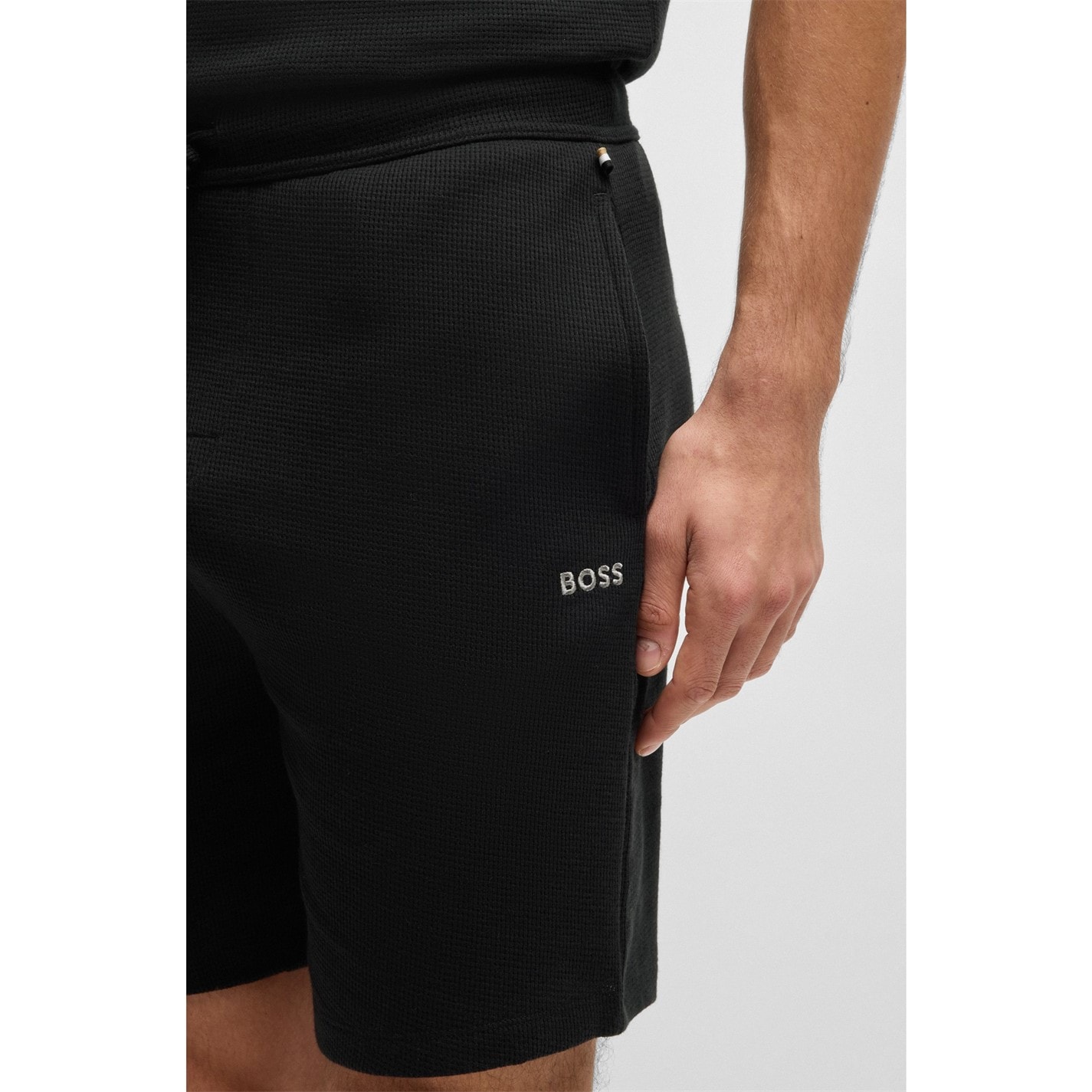 Kraťasy Boss Black 001 5472024 Mens BOSS Bodywear Waffle Soft Texture Shorts - 4