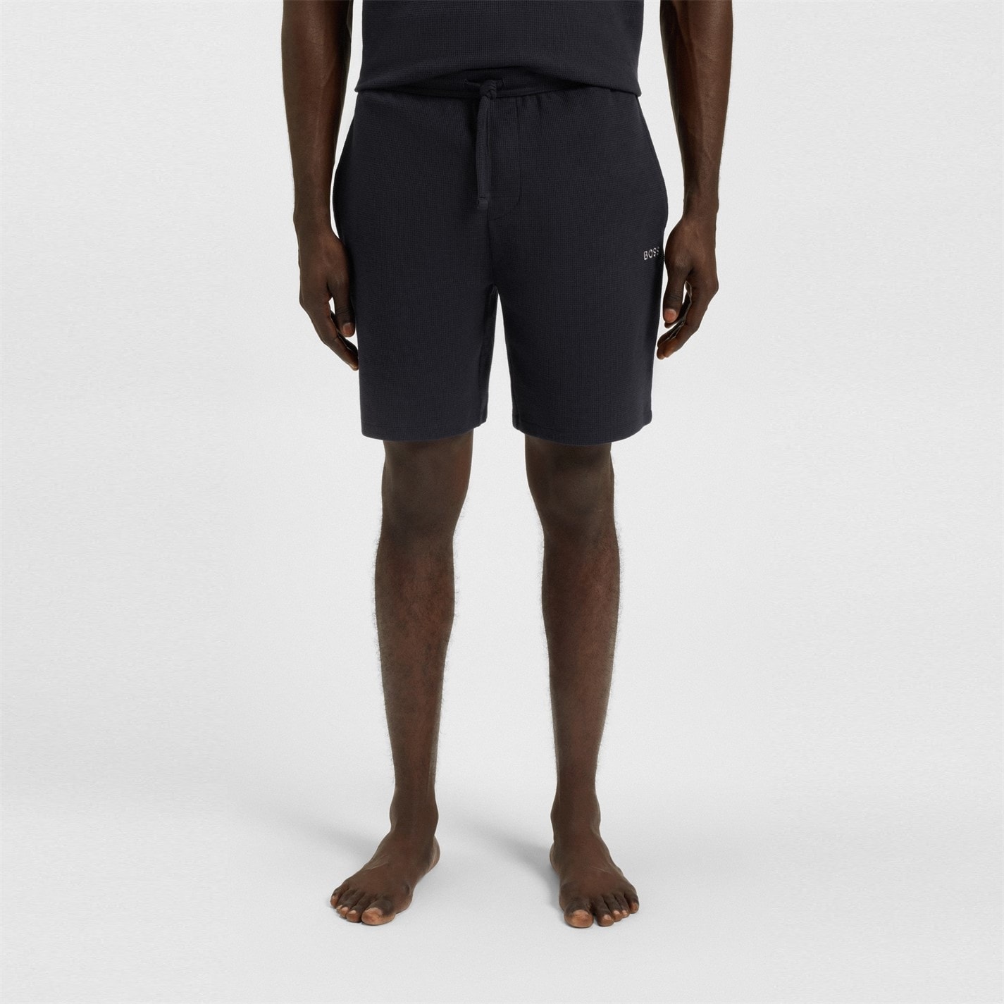 Kraťasy Boss Navy 403 2238932 Mens BOSS Bodywear Waffle Soft Texture Shorts - 2