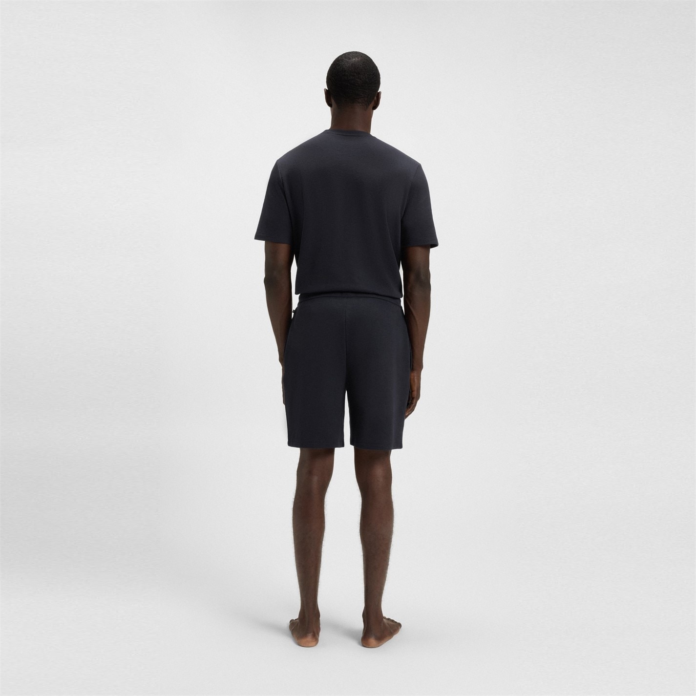 Kraťasy Boss Navy 403 2238932 Mens BOSS Bodywear Waffle Soft Texture Shorts - 3