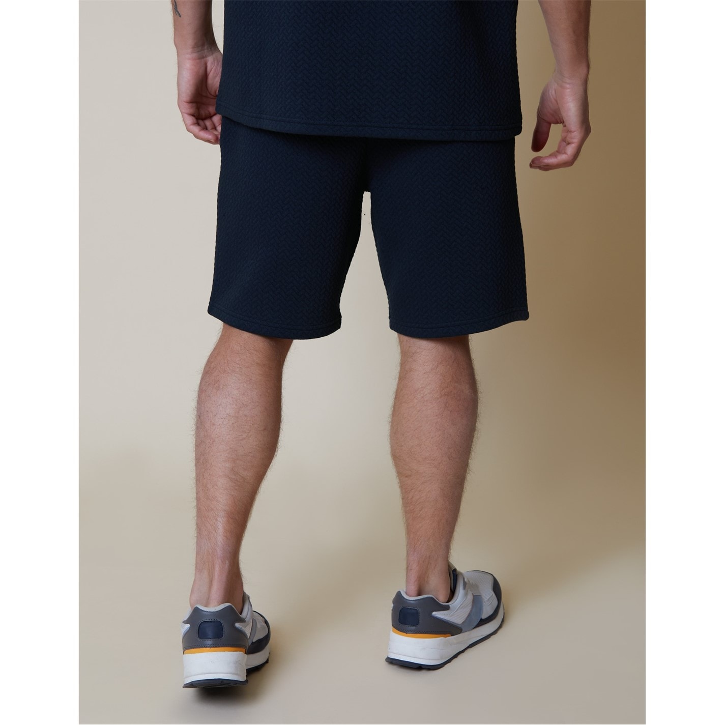 Kraťasy Threadbare Navy 5510881 Men's Fleece Jogger Shorts - 3