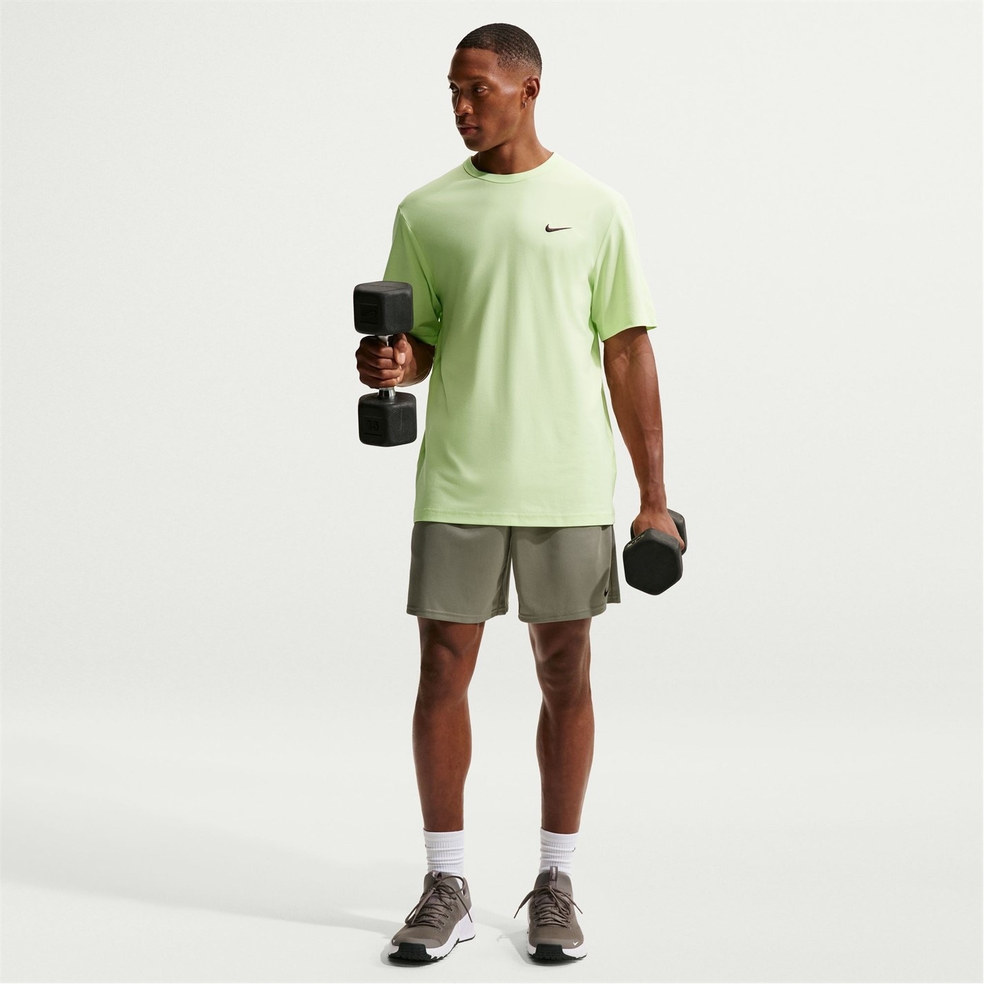 Kraťasy Nike Olive 5236002 Dri-FIT Totality Men's 7 Unlined Knit Fitness Shorts - 7