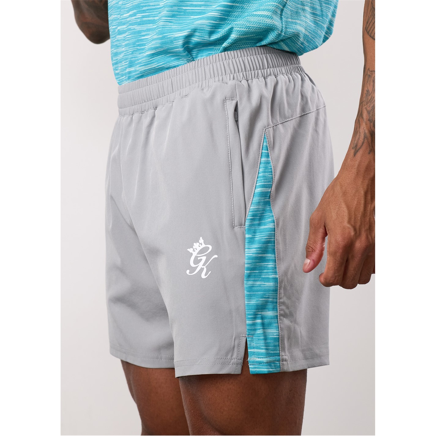 Kraťasy Gym King Grey 3776712 Mens Energy Space Dye Performance Gym Shorts - 3