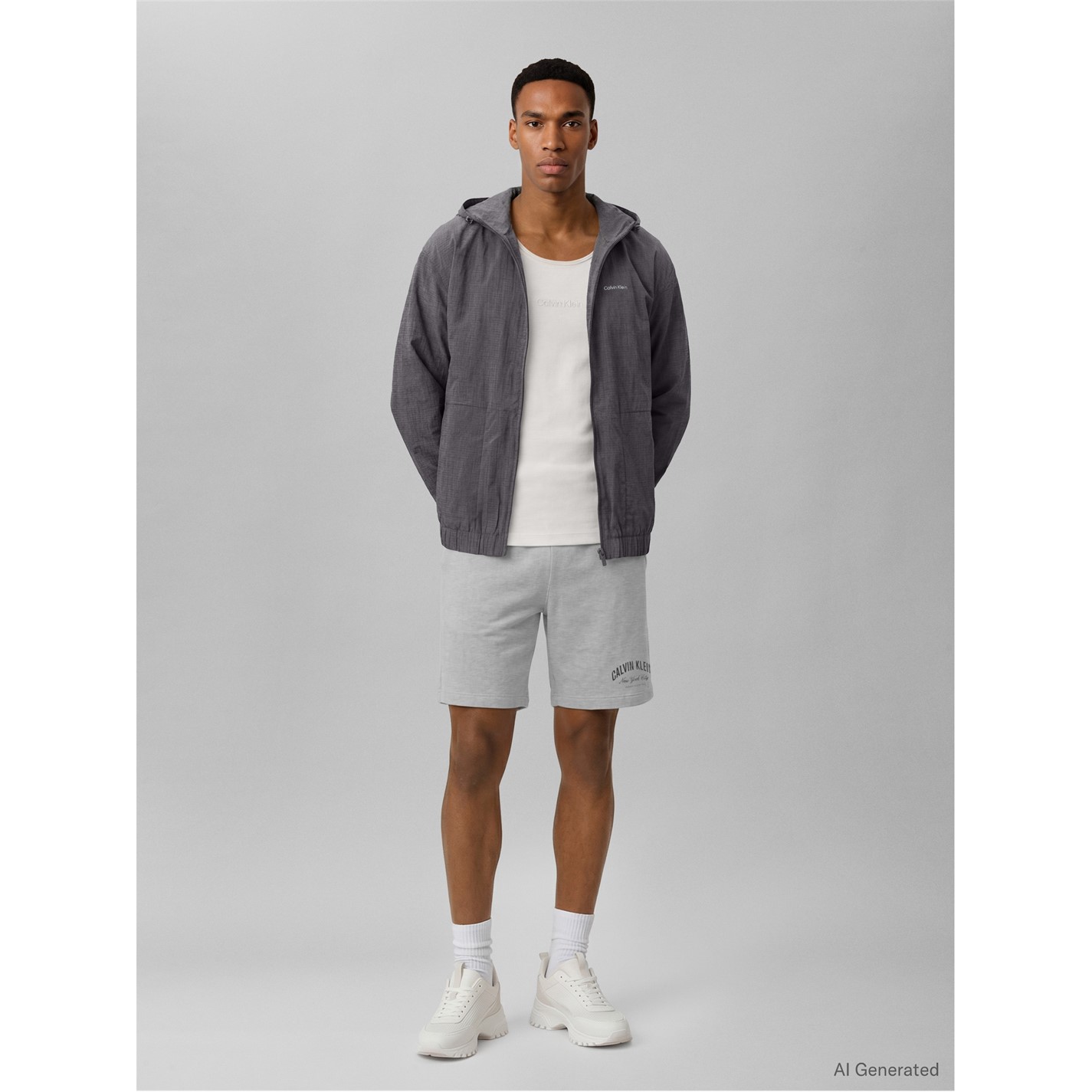 Kraťasy Calvin Klein Jeans Heroic Grey Htr 4061660 Men's Fleece Jogger Shorts - 2