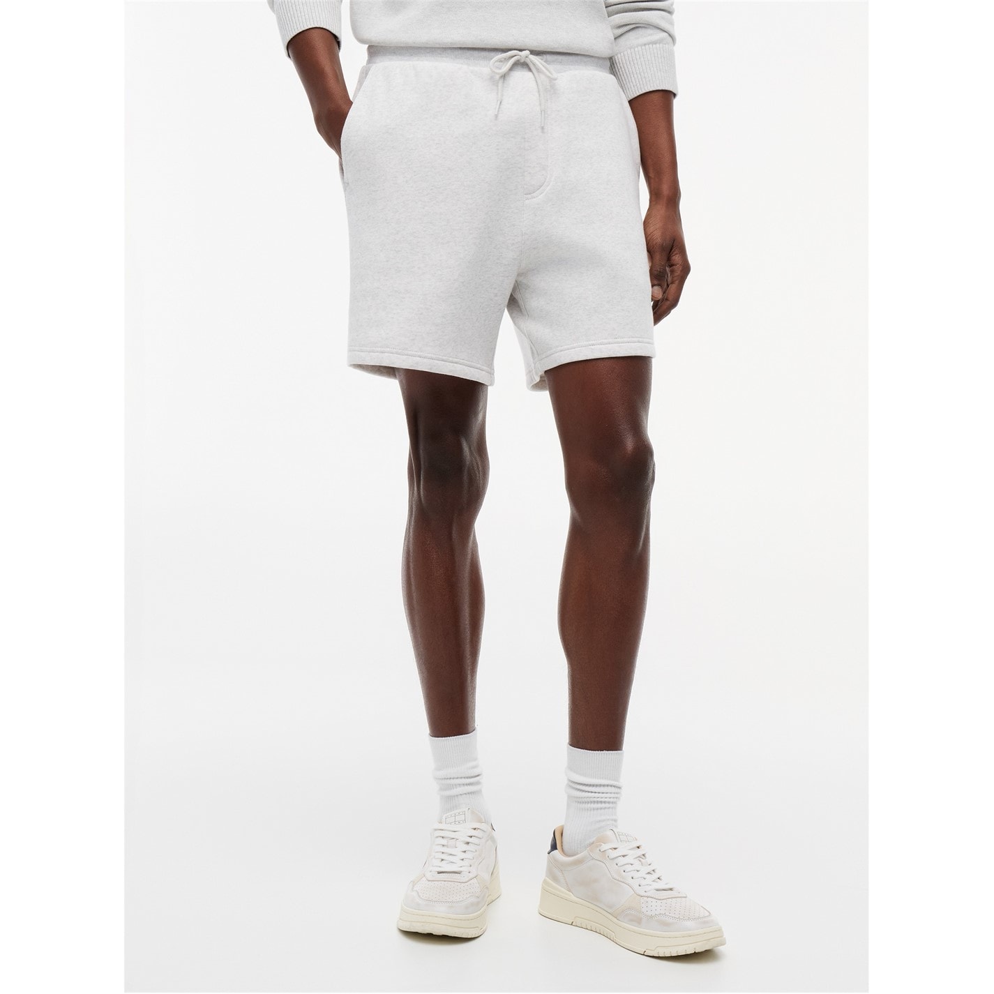Kraťasy Tommy Jeans Grey Heather 3490290 Men's Fleece Jogger Shorts - 1