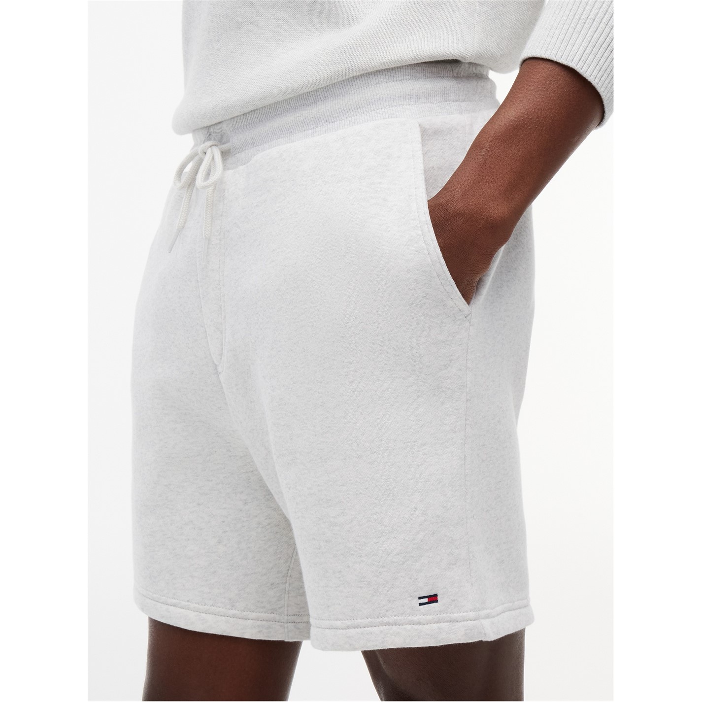 Kraťasy Tommy Jeans Grey Heather 3490290 Men's Fleece Jogger Shorts - 2
