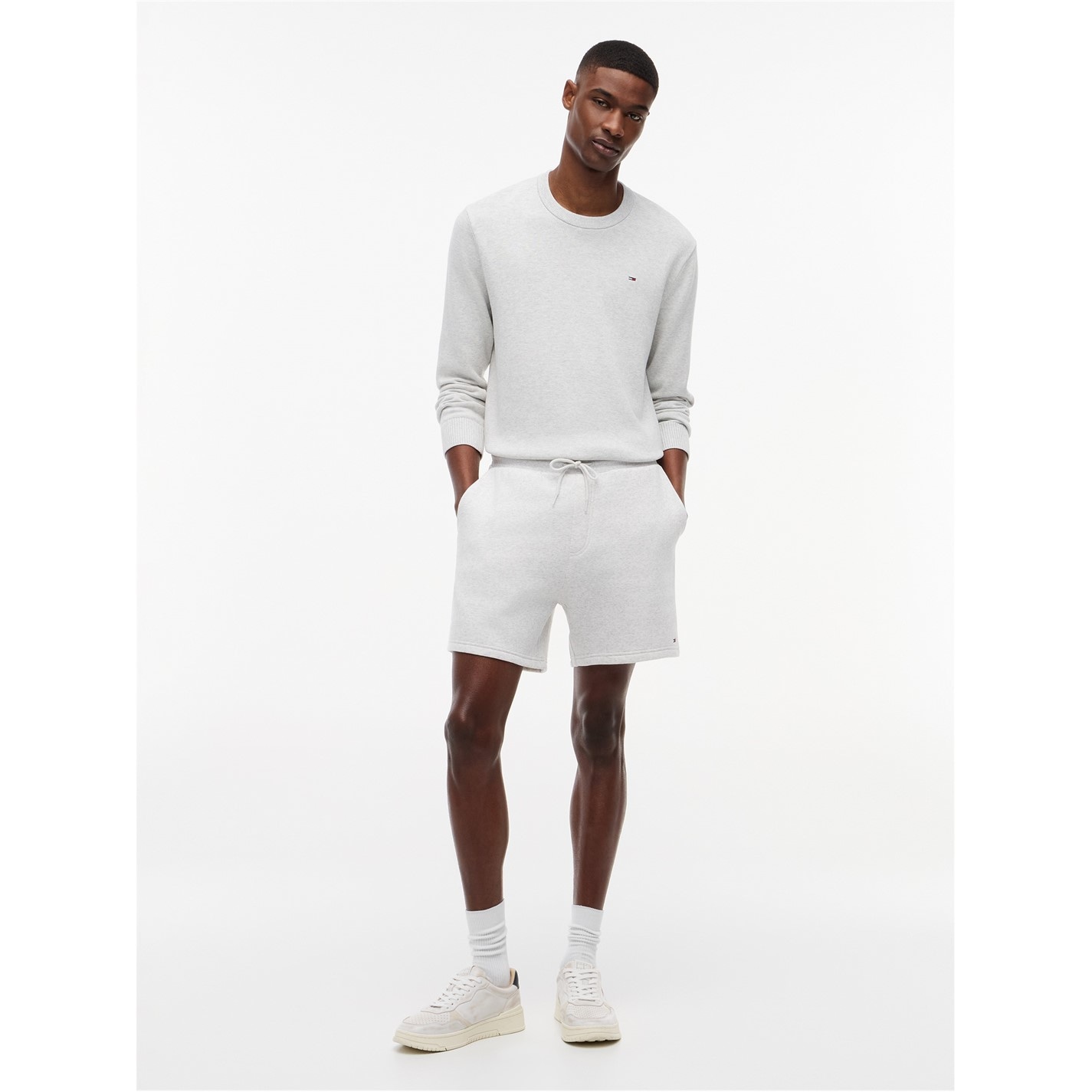 Kraťasy Tommy Jeans Grey Heather 3490290 Men's Fleece Jogger Shorts - 3