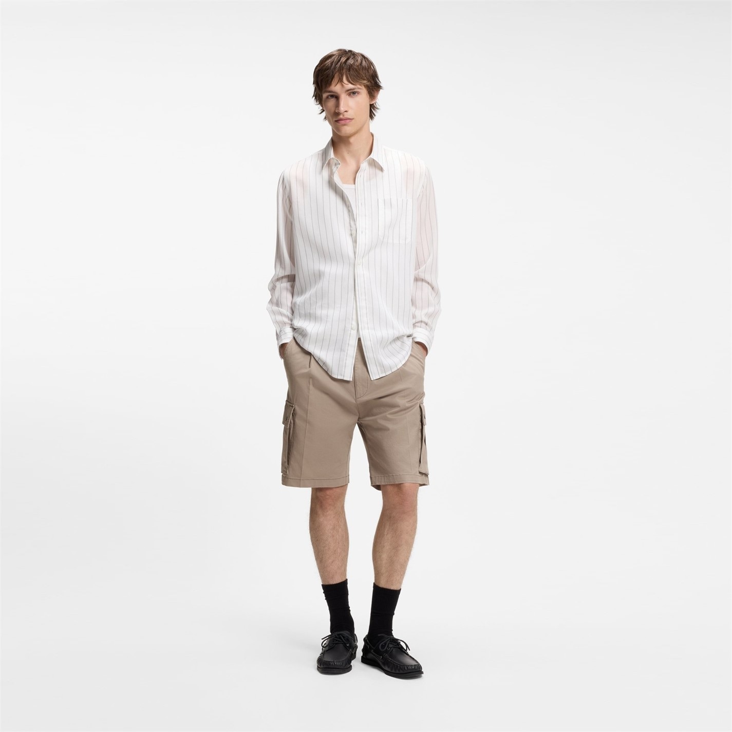 Kraťasy Hugo Brown 237 1262653 Men's Cargo Shorts - 5