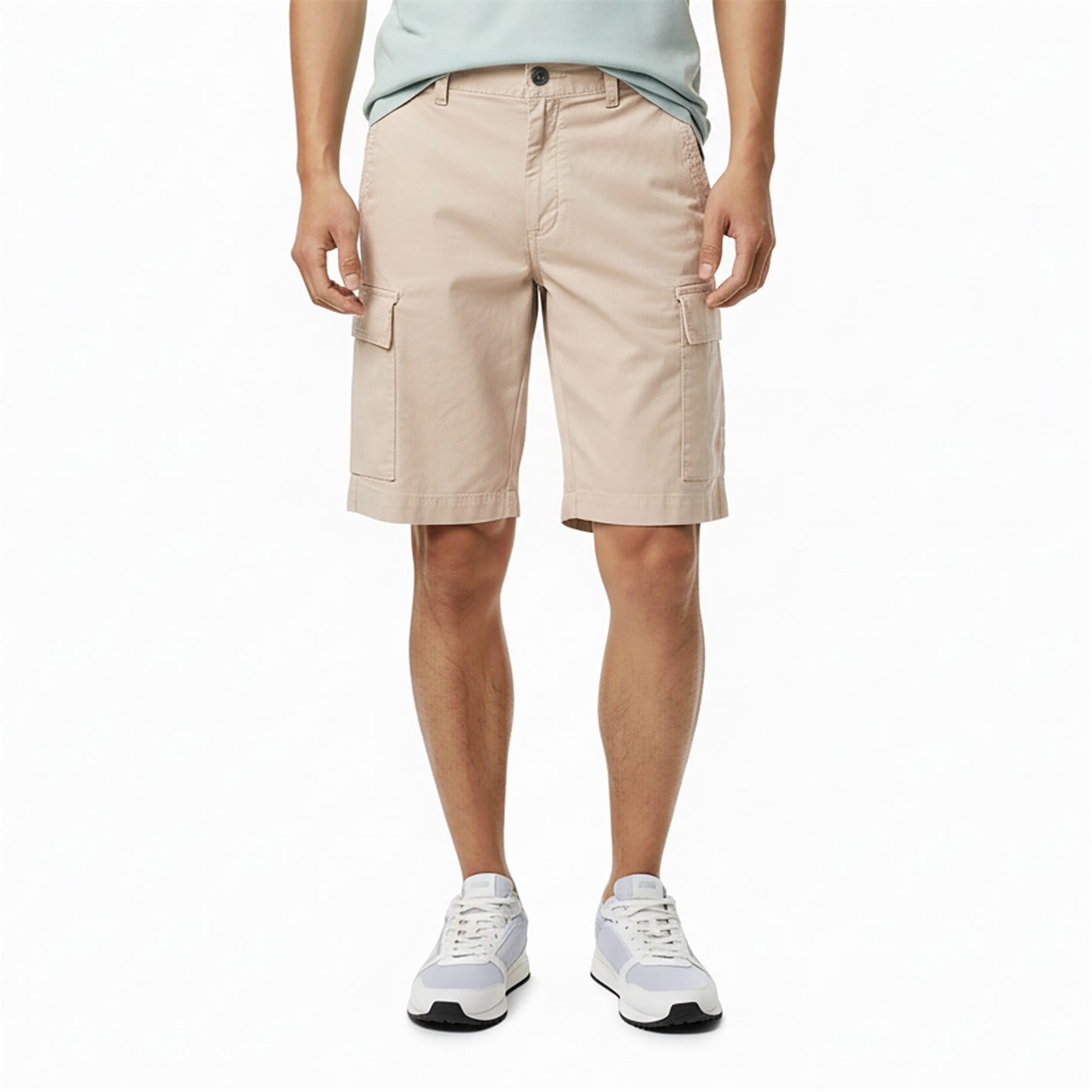 Kraťasy Boss Light Grey 070 6706236 Mens BOSS ORANGE Cargo Shorts with Logo Detail - 3