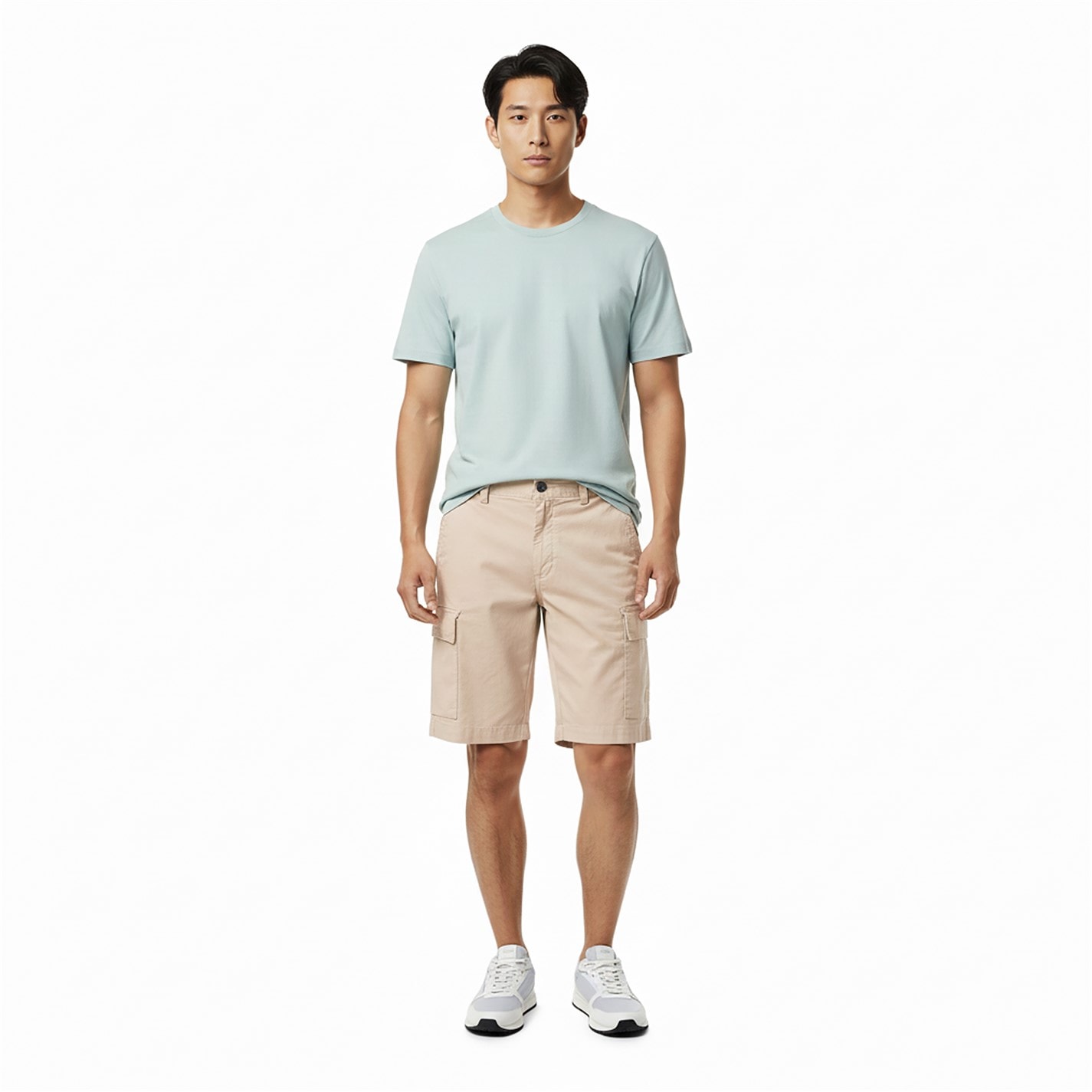 Kraťasy Boss Light Grey 070 6706236 Mens BOSS ORANGE Cargo Shorts with Logo Detail - 5