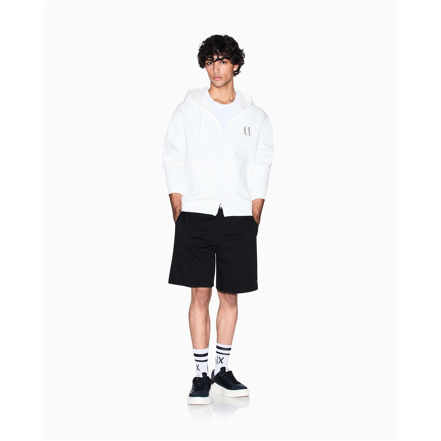 Kraťasy Armani Exchange Black 7002225 Men's Fleece Jogger Shorts - 3