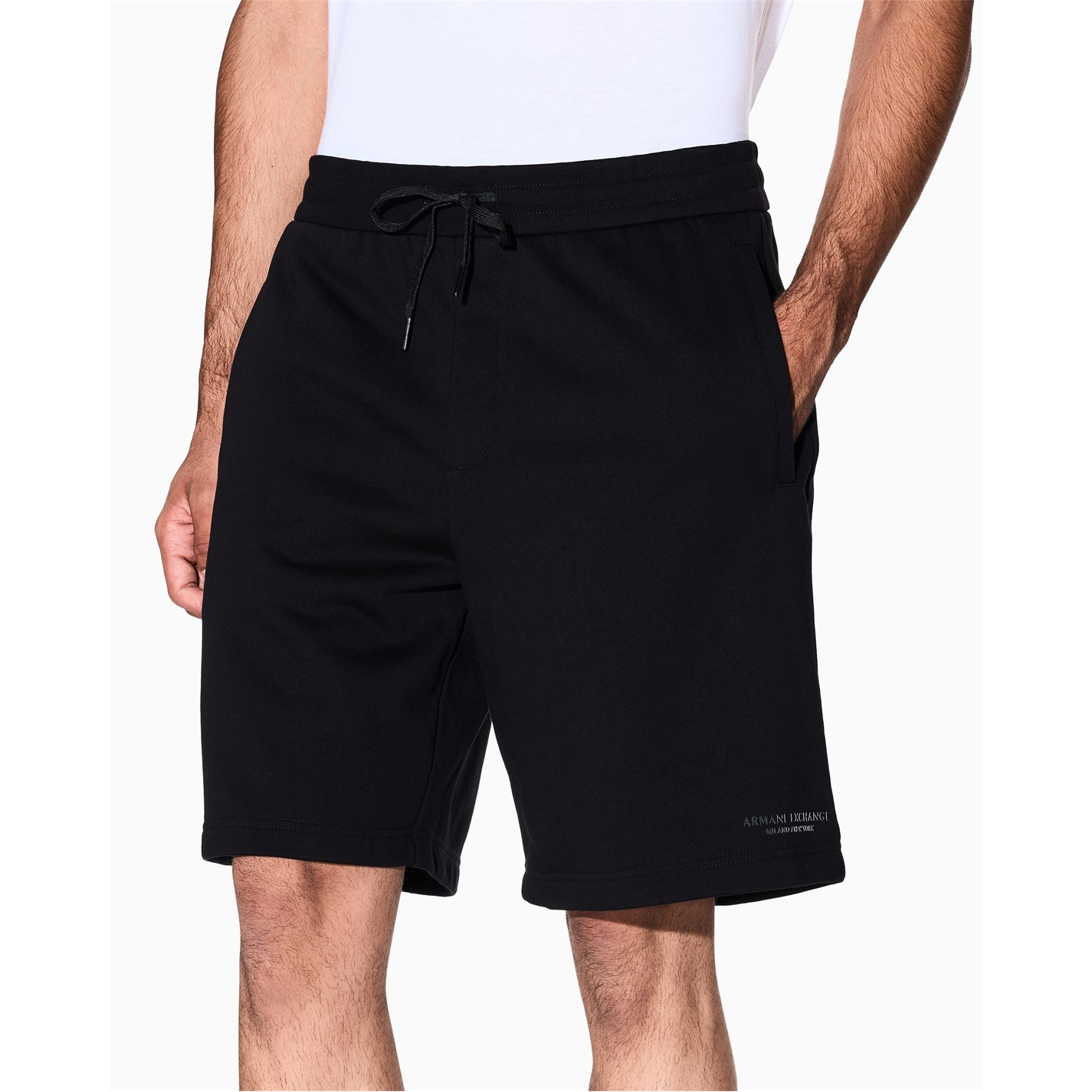 Kraťasy Armani Exchange Black 7002225 Men's Fleece Jogger Shorts - 4