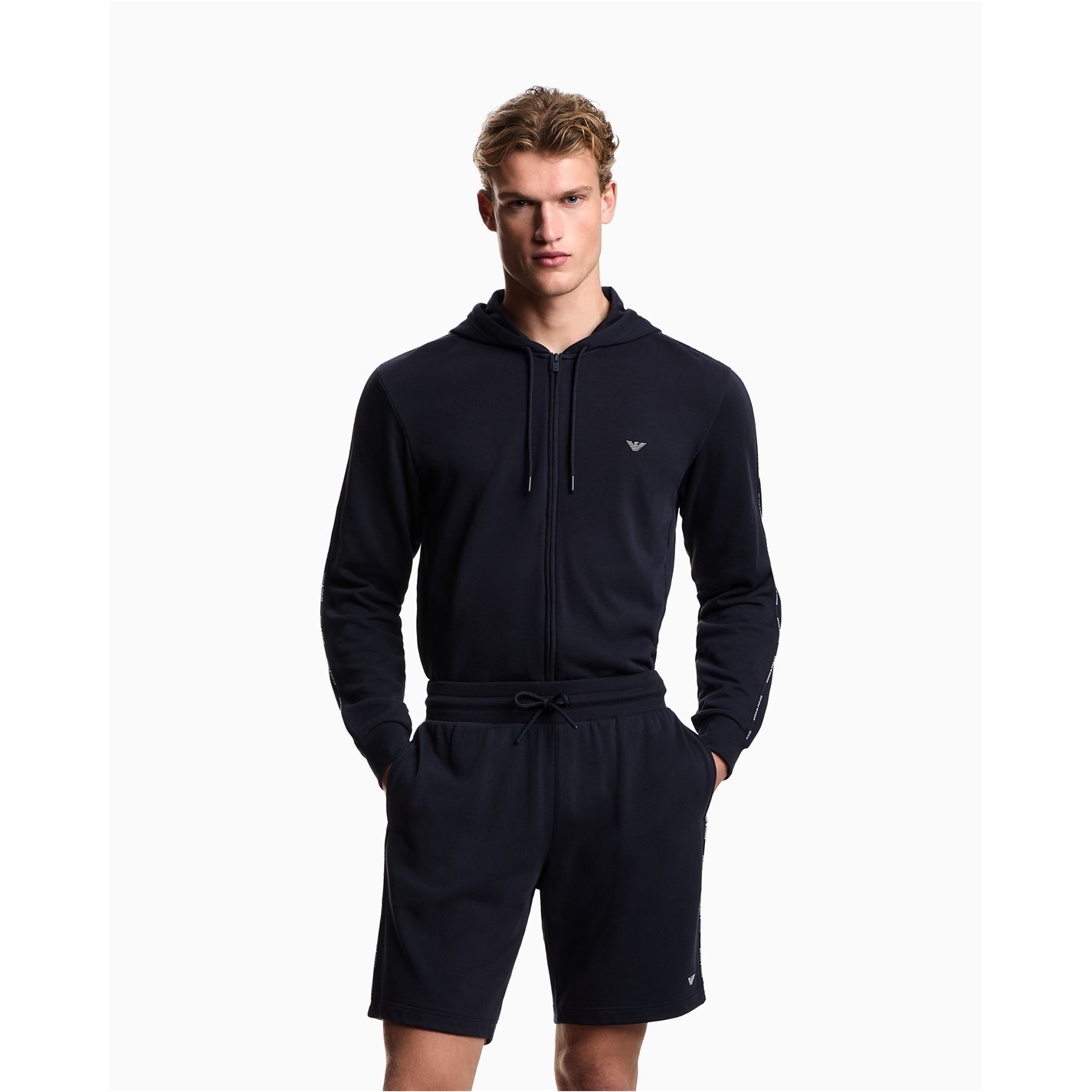 Kraťasy Emporio Armani Armani Blue 9655794 Men's Fleece Jogger Shorts - 2
