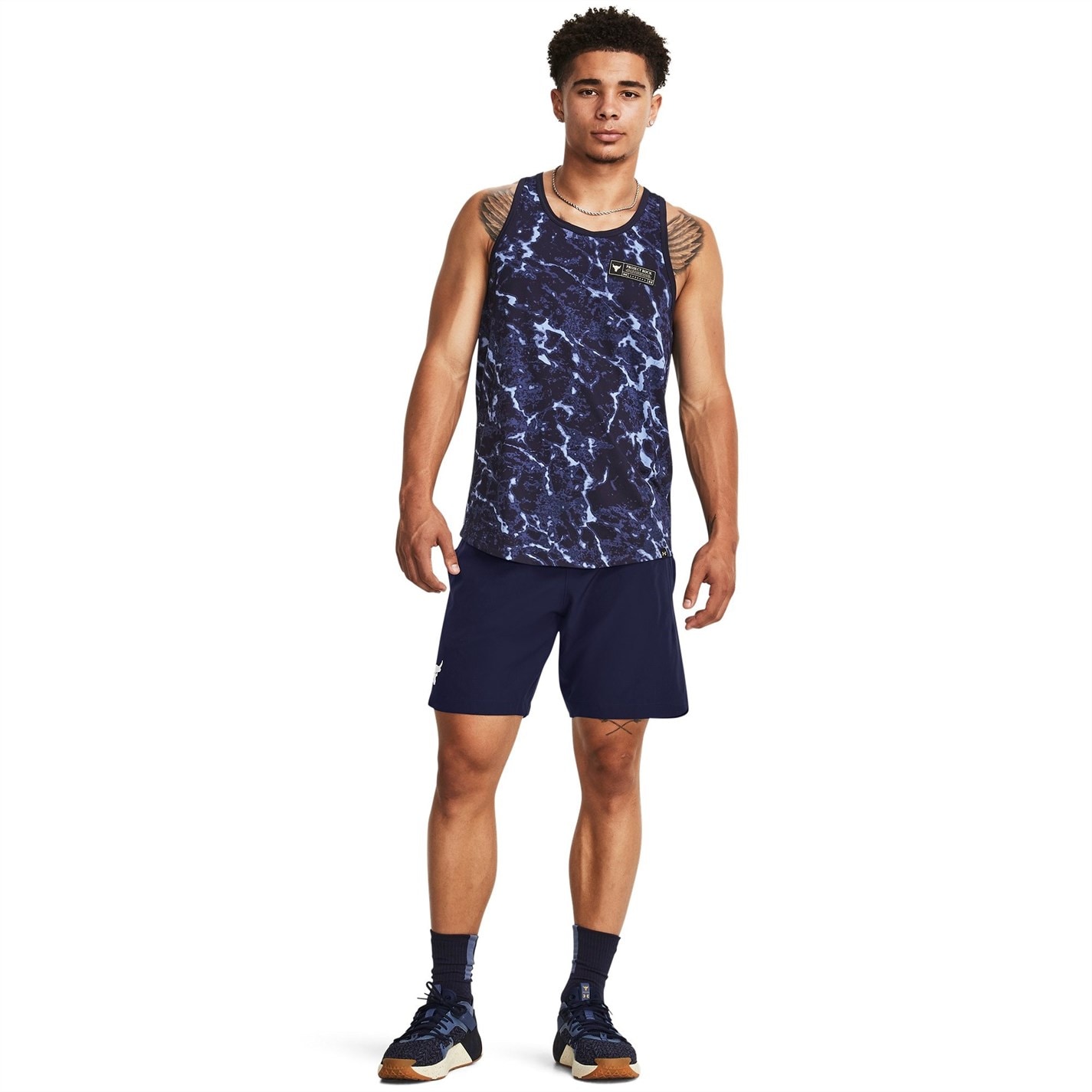 Kraťasy Under Armour Blue 4134436 Men's Rock Woven Performance Gym Shorts - 4