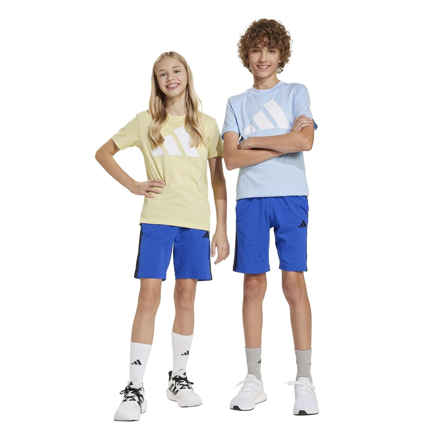 adidas team royal bl 5111901 Essentials 3 Stripe Jersey Short Juniors - 2