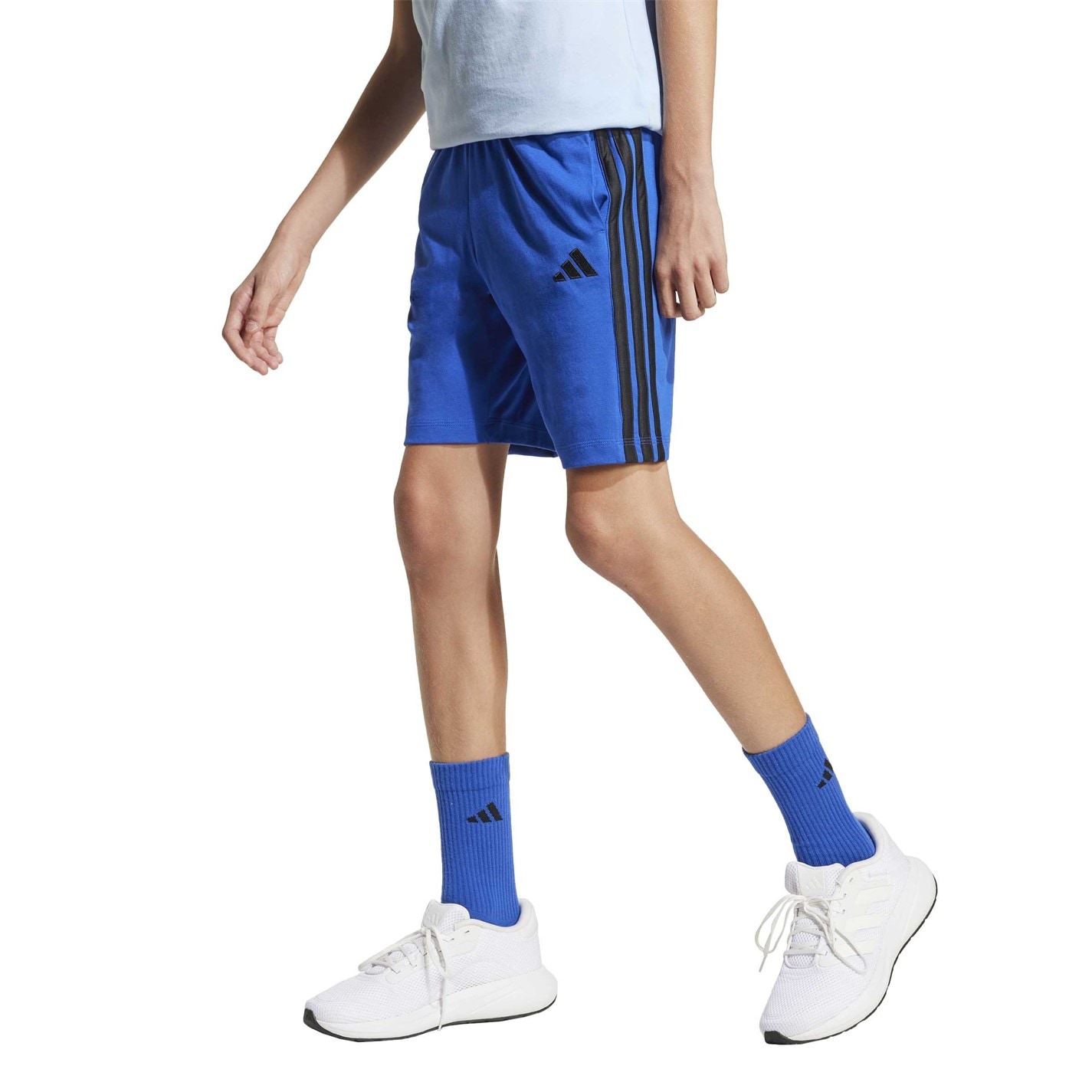 adidas team royal bl 5111901 Essentials 3 Stripe Jersey Short Juniors - 4