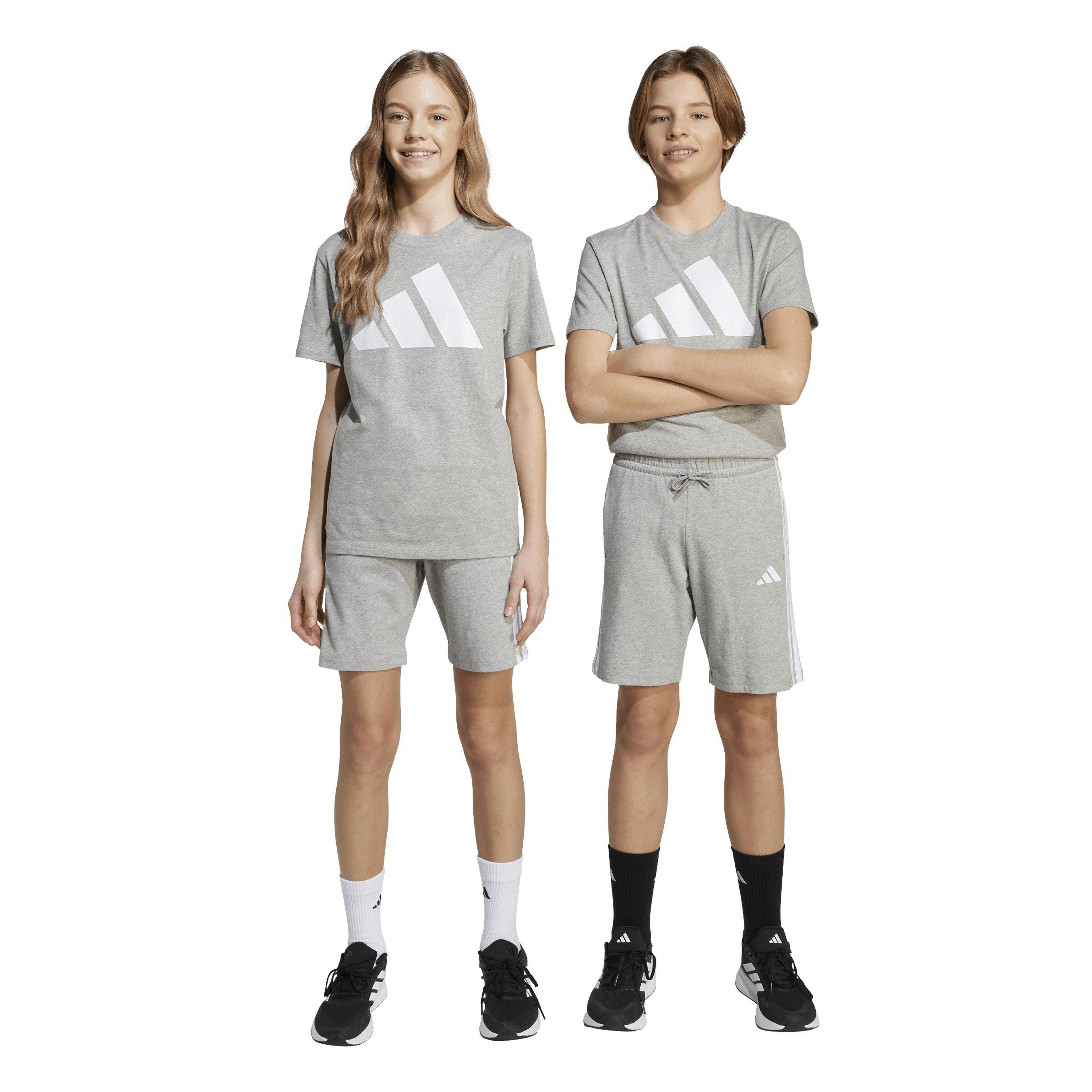 adidas Black/White 1384328 Essentials 3 Stripe Jersey Short Juniors - 2