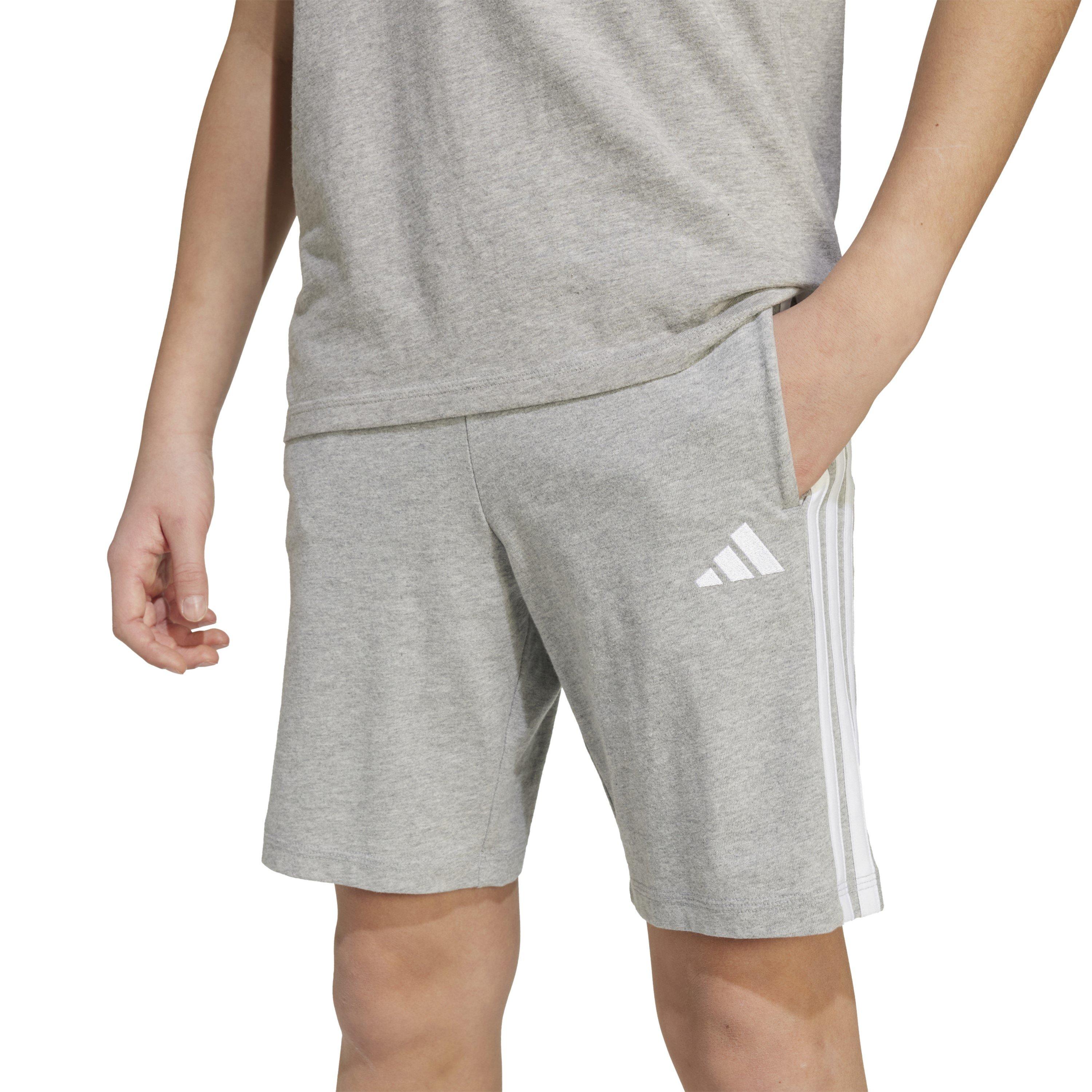 adidas Black/White 1384328 Essentials 3 Stripe Jersey Short Juniors - 6