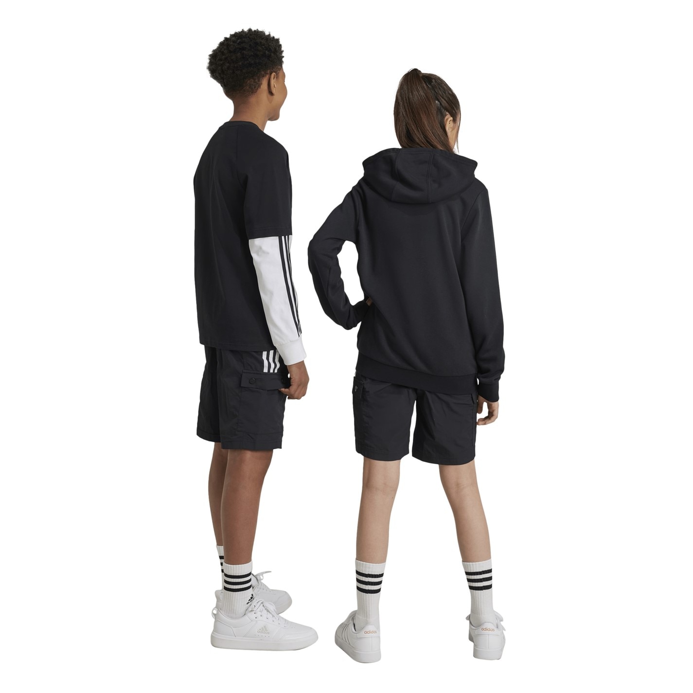 adidas Black 4182527 Unisex Kids Jersey Jogger Shorts - 3
