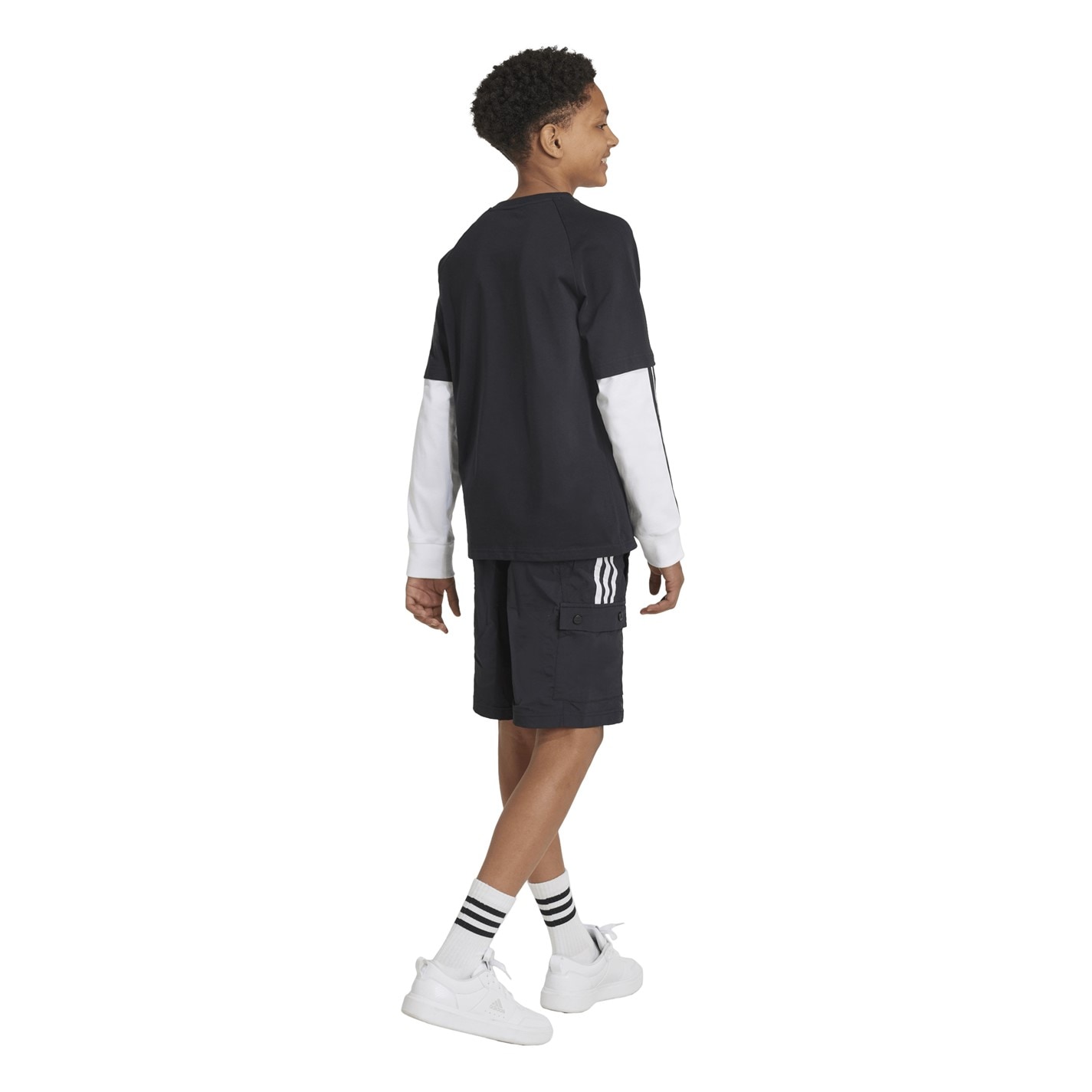 adidas Black 4182527 Unisex Kids Jersey Jogger Shorts - 5