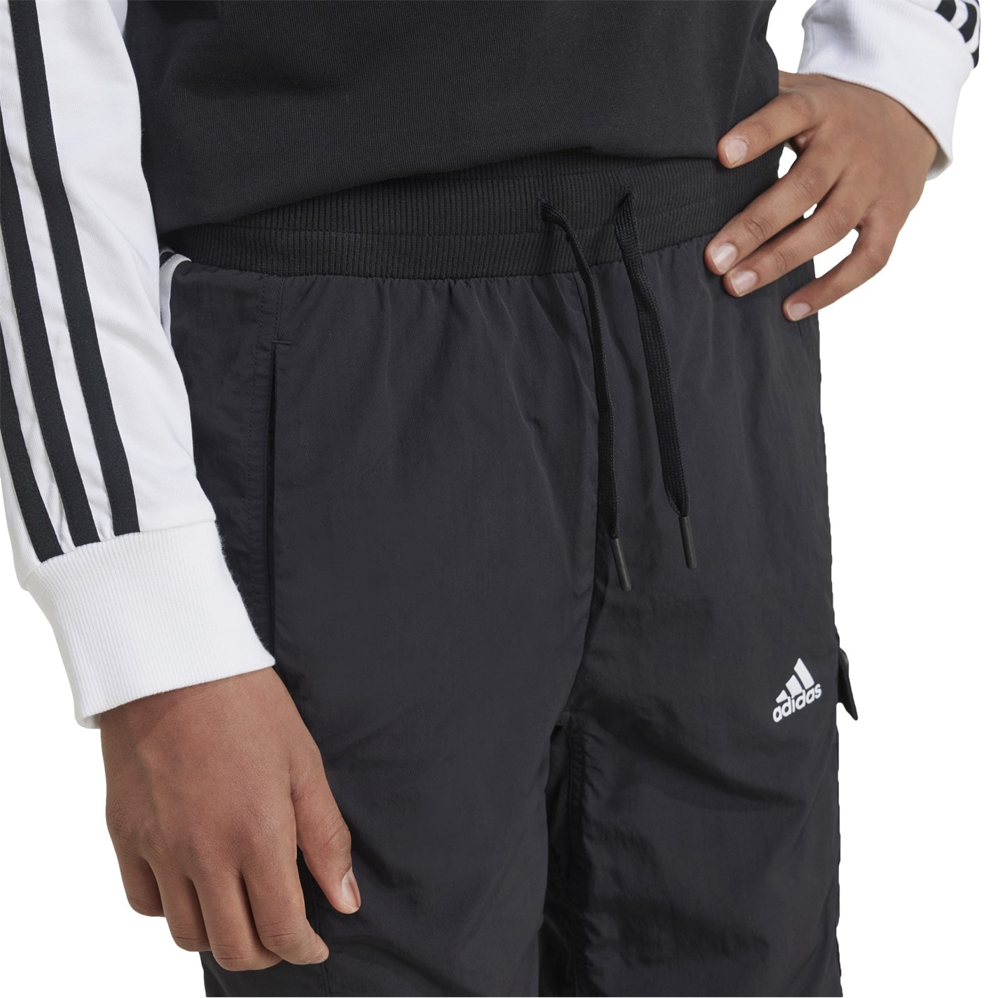 adidas Black 4182527 Unisex Kids Jersey Jogger Shorts - 6