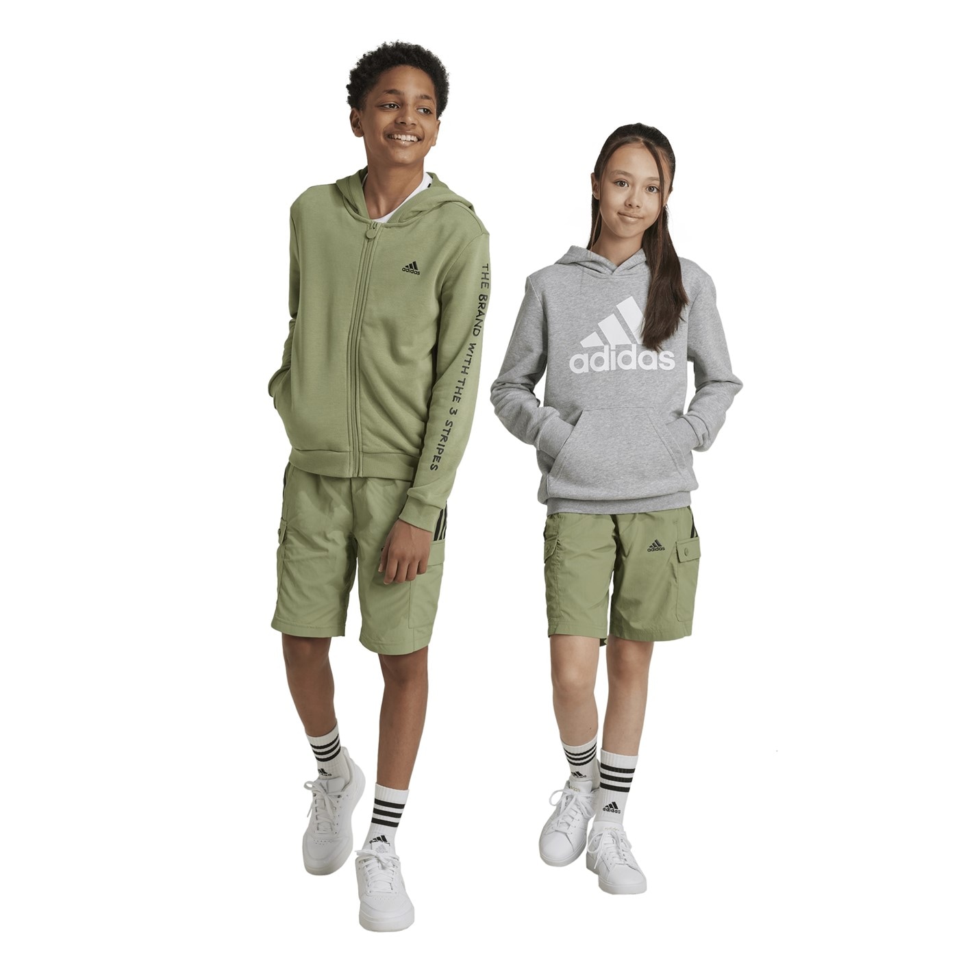 adidas Green 8506471 Unisex Kids Jersey Jogger Shorts - 2