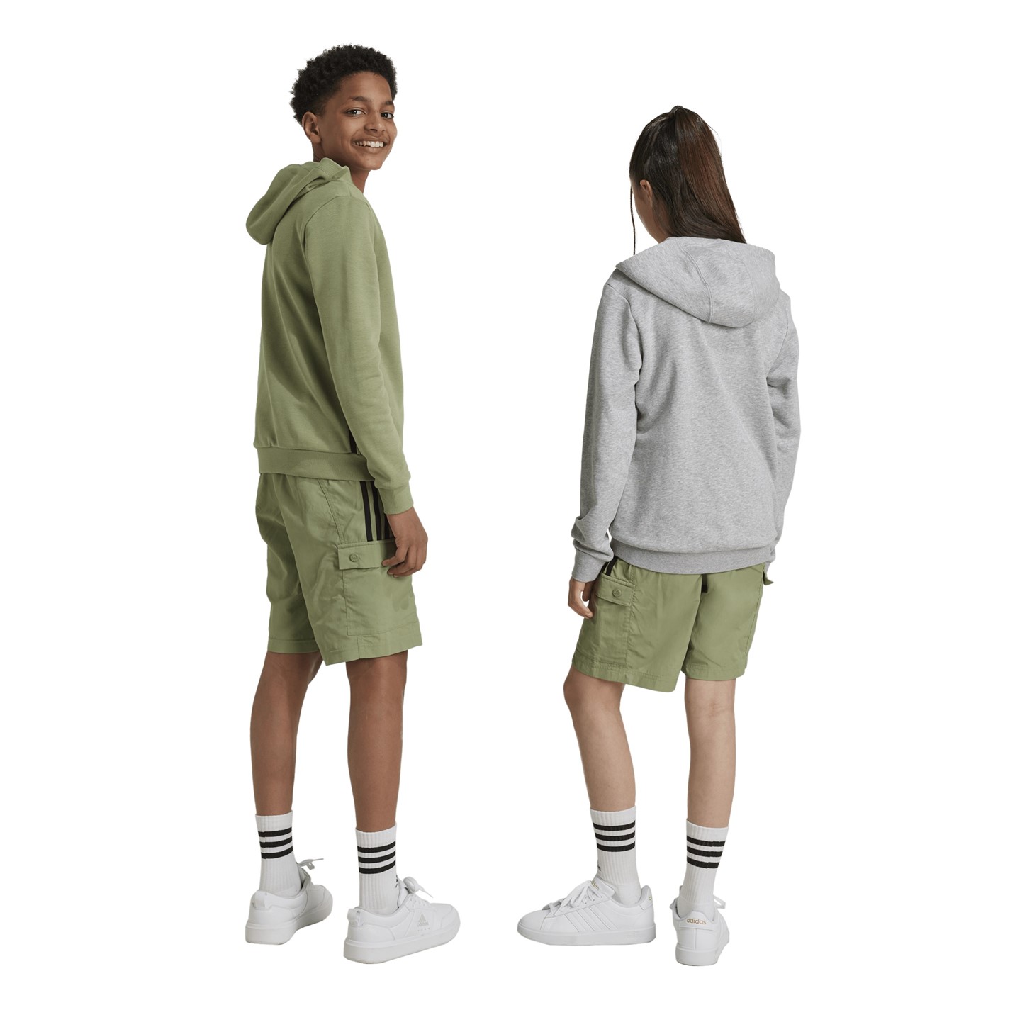 adidas Green 8506471 Unisex Kids Jersey Jogger Shorts - 3