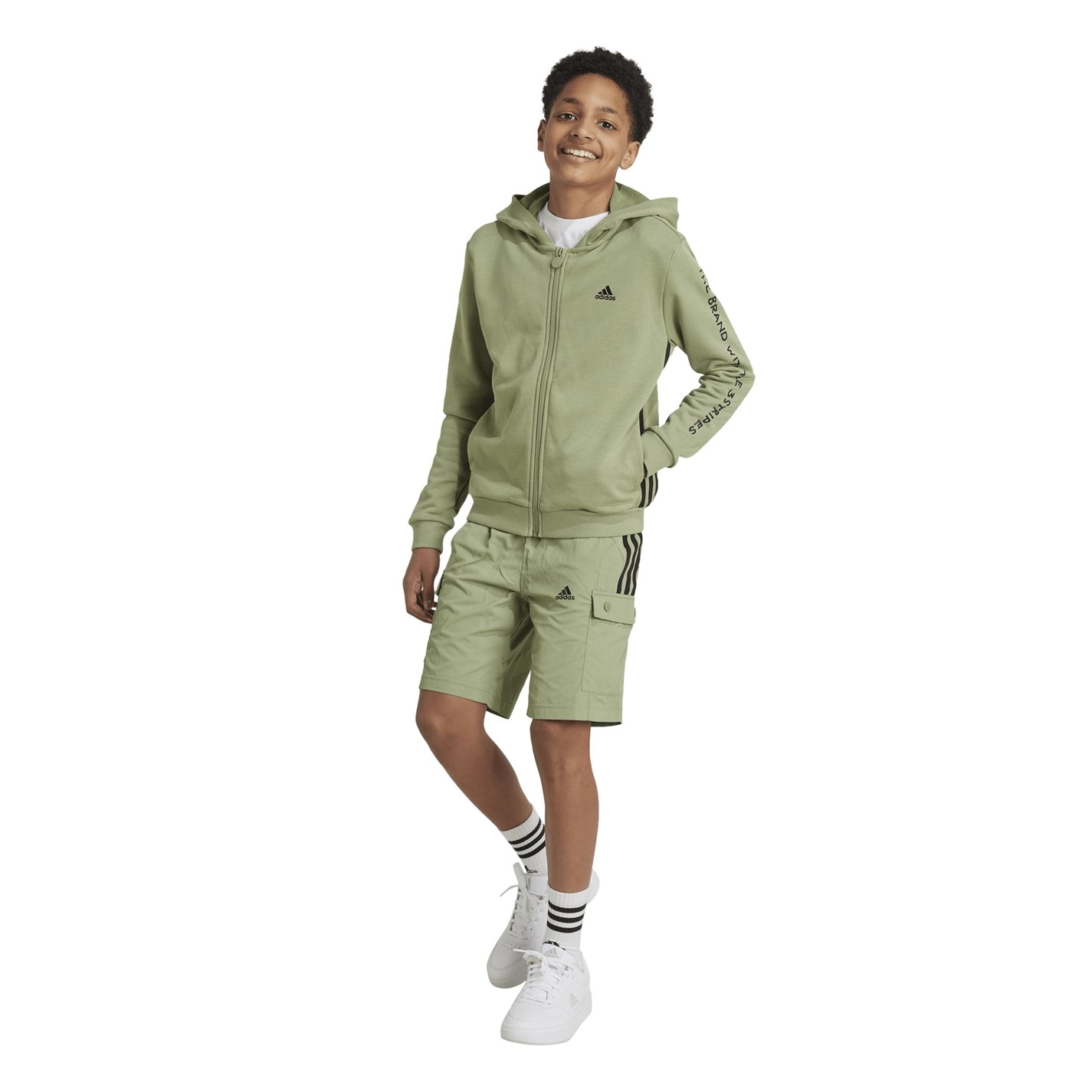 adidas Green 8506471 Unisex Kids Jersey Jogger Shorts - 4