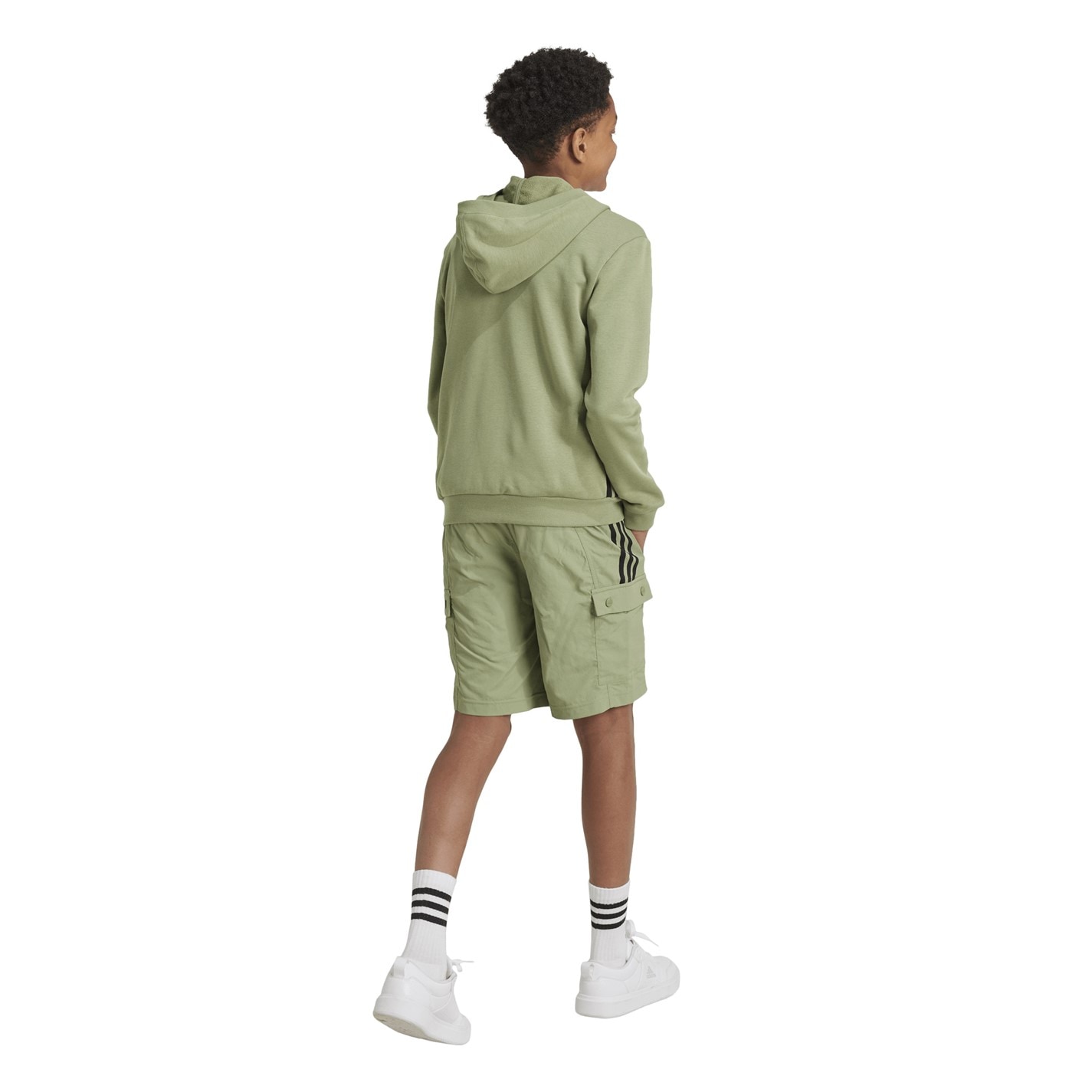 adidas Green 8506471 Unisex Kids Jersey Jogger Shorts - 5