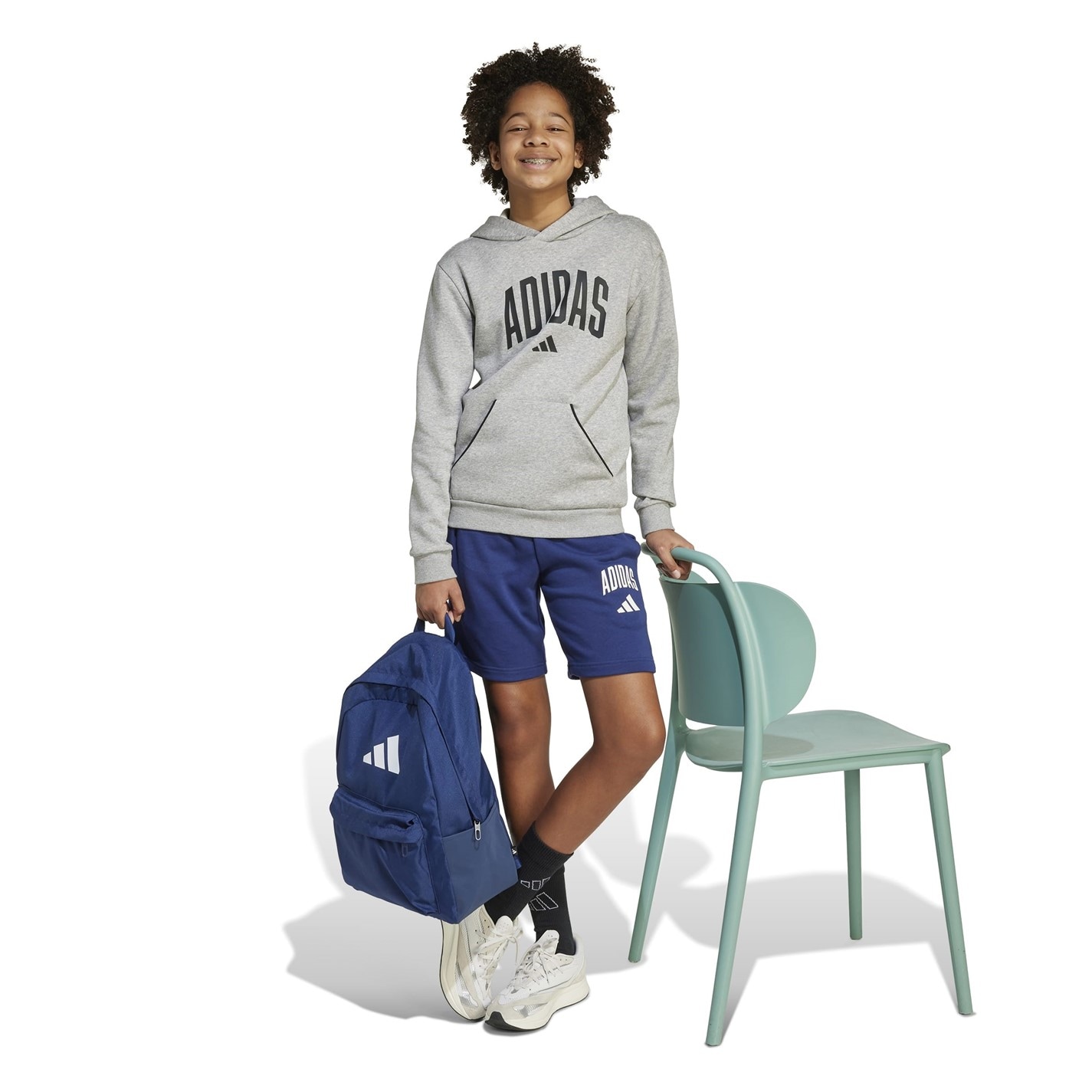 adidas Dk Blue 8806898 Unisex Kids' Jersey Jogger Shorts - 5