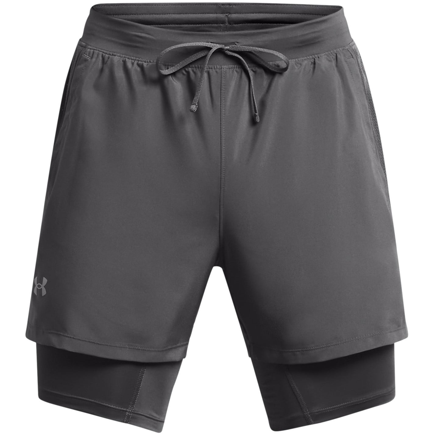 Kraťasy Under Armour Pitch Grey 7559454 UA Launch Mens 2-in-1 5in Shorts - 1