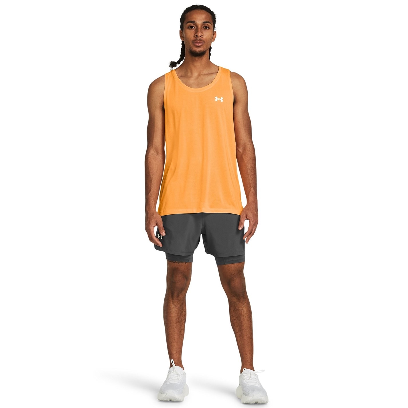 Kraťasy Under Armour Pitch Grey 7559454 UA Launch Mens 2-in-1 5in Shorts - 4