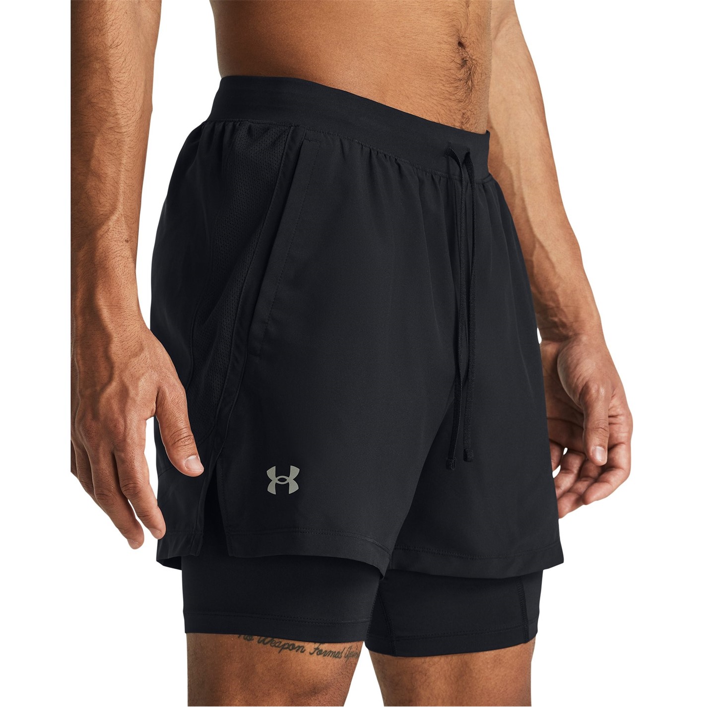 Kraťasy Under Armour Black 7940038 UA Launch Mens 2-in-1 5in Shorts - 6