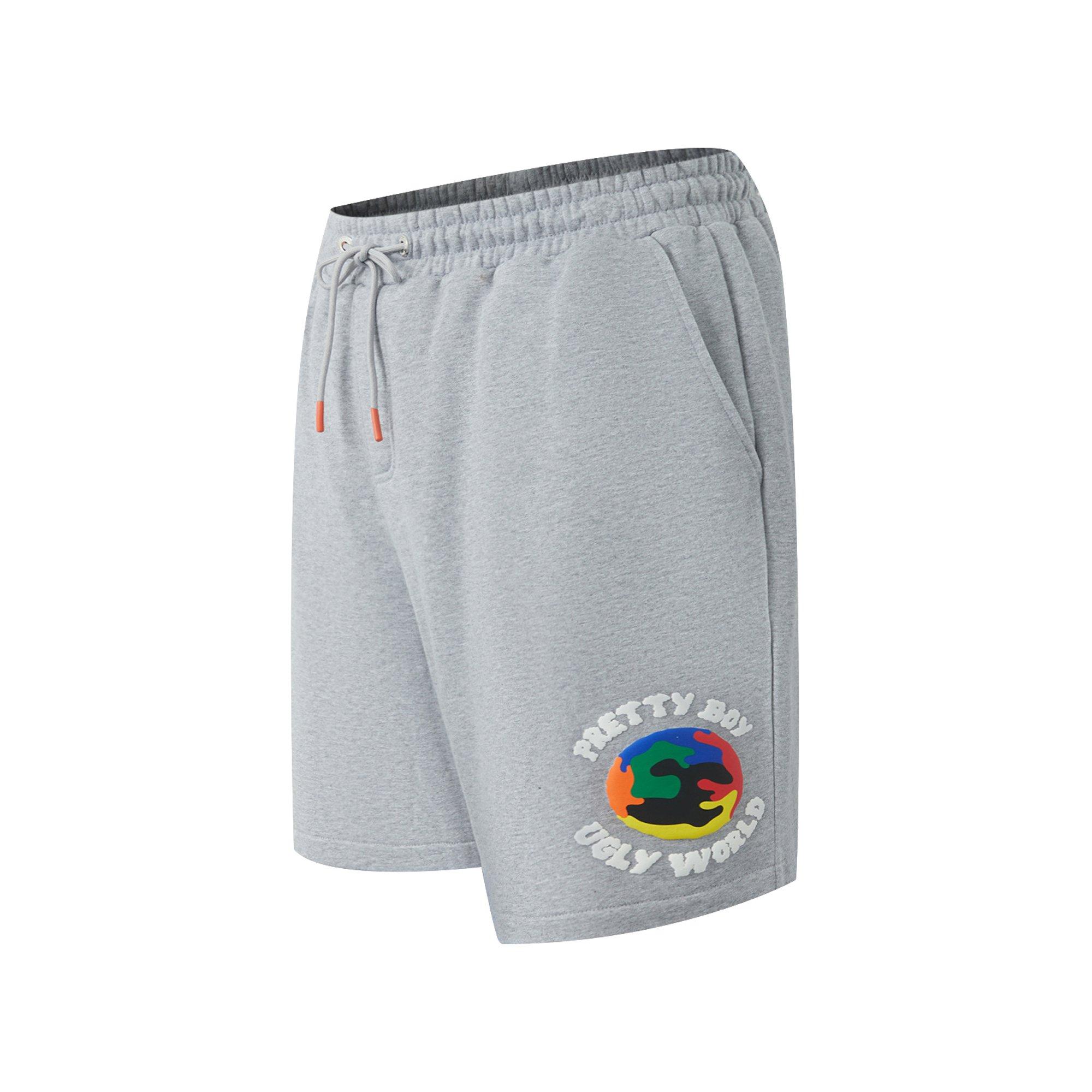 Kraťasy PRETTY BOY UGLY WORLD Grey 3789578 Mens Cotton 4 Pockets Fleece Jogger Shorts - 1