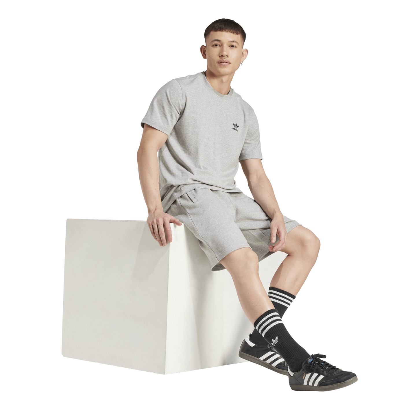Kraťasy adidas Originals Med Grey Heath 2797335 Men's Fleece Jogger Shorts - 6