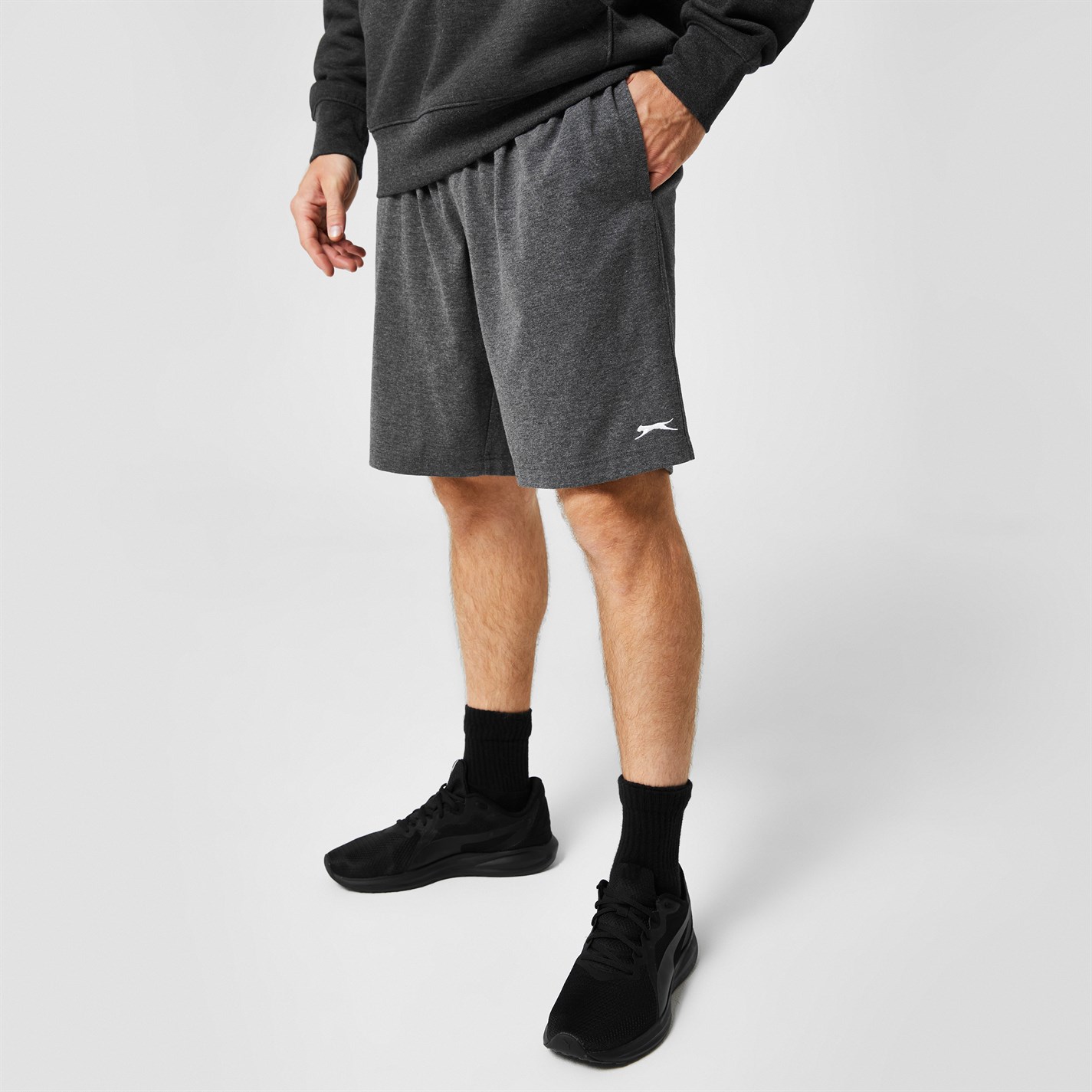 Kraťasy Slazenger Charcoal 5884559 Jersey Shorts Mens - 4