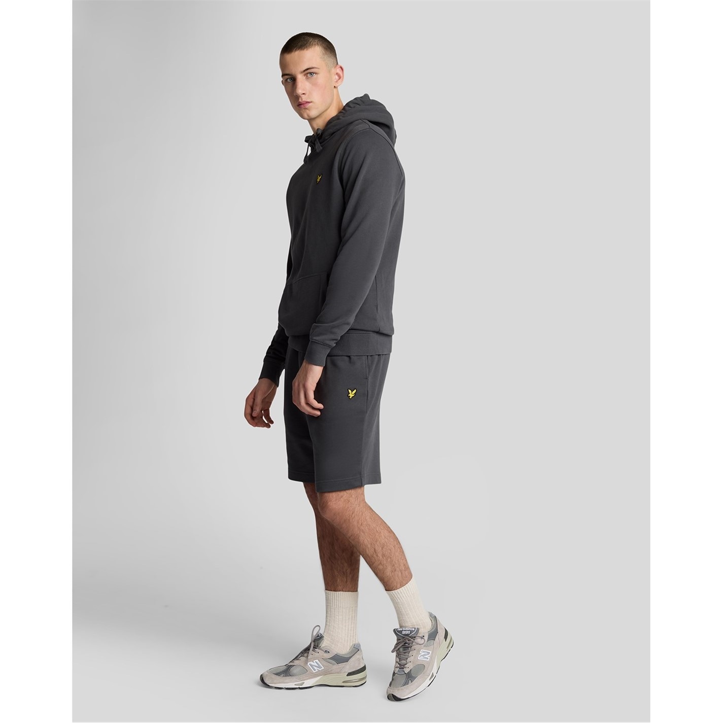 Kraťasy Lyle and Scott Gunmetal W635 1567727 Fleece Shorts - 2