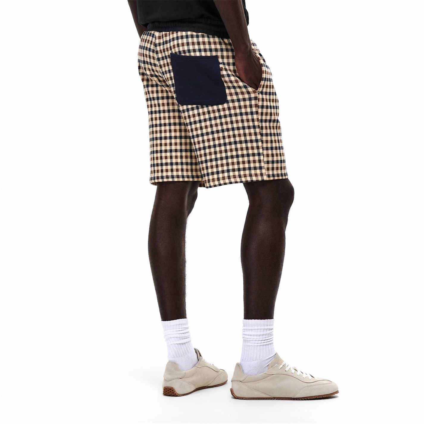 Kraťasy AQUASCUTUM Check 7458135 Men's Fleece Jogger Shorts - 4