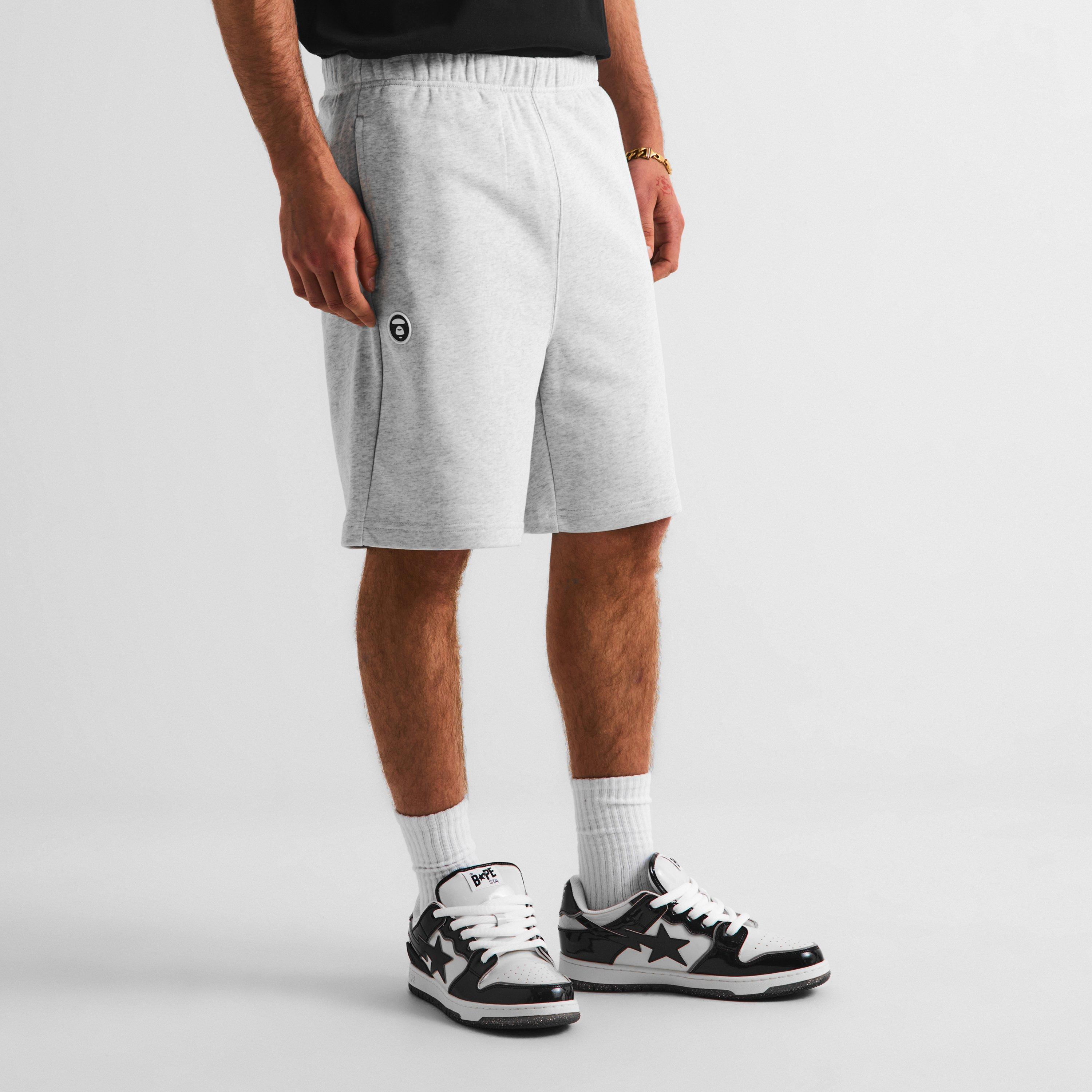 Kraťasy AAPE Heather White 2627989 Men's Fleece Jogger Shorts - 3