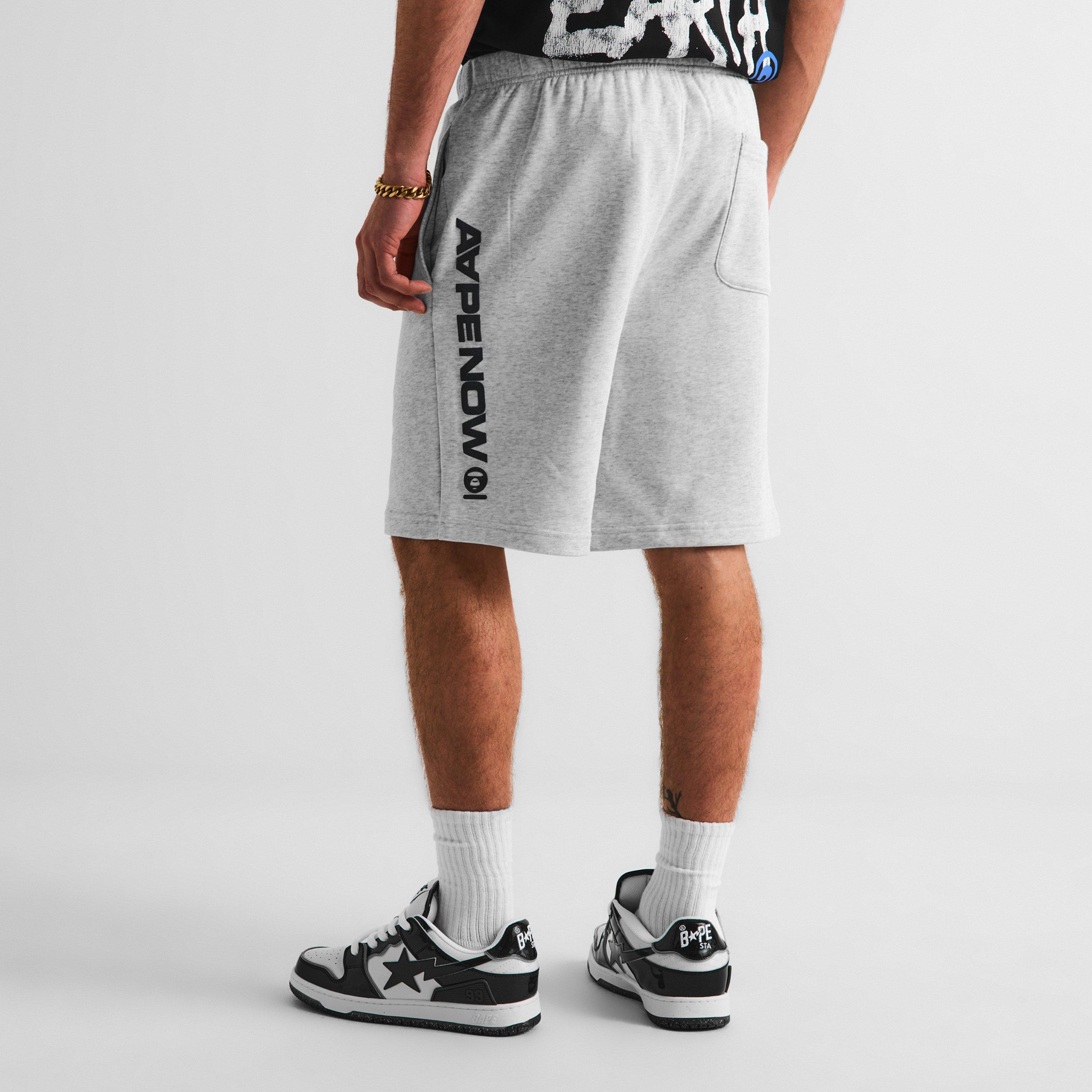 Kraťasy AAPE Heather White 2627989 Men's Fleece Jogger Shorts - 4