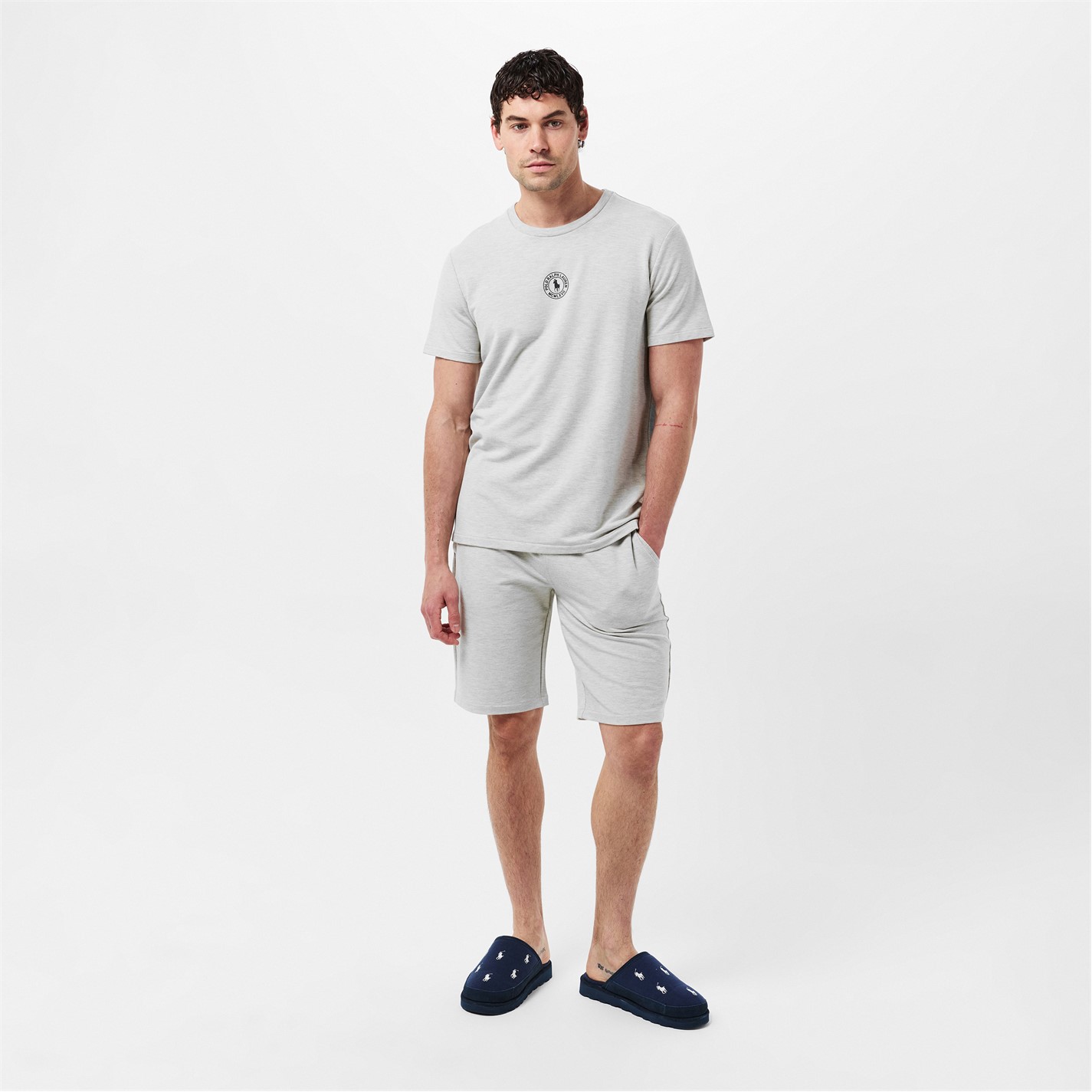 Kraťasy Polo Ralph Lauren Light Sprt Hthr 1510883 Men's Puck Logo Jersey Jogger Shorts - 6