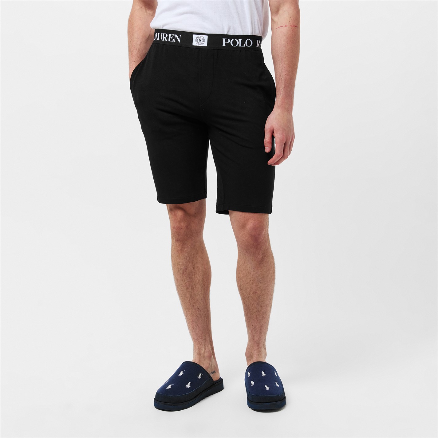 Kraťasy Polo Ralph Lauren Polo Black 5318125 Men's Puck Logo Jersey Jogger Shorts - 3